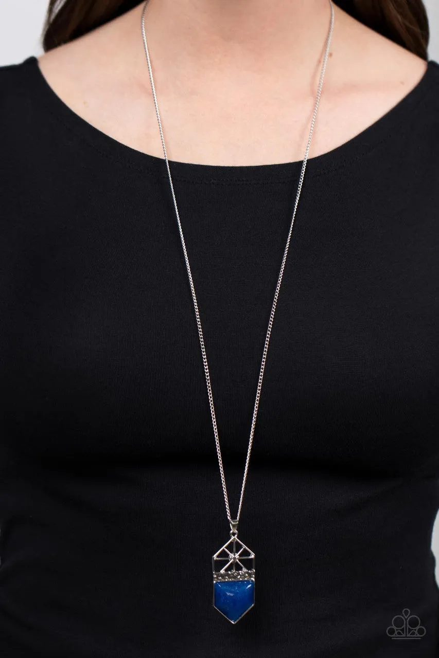 Trailblazing Talisman - Blue - Lapis Stone Pendant Paparazzi Necklace
