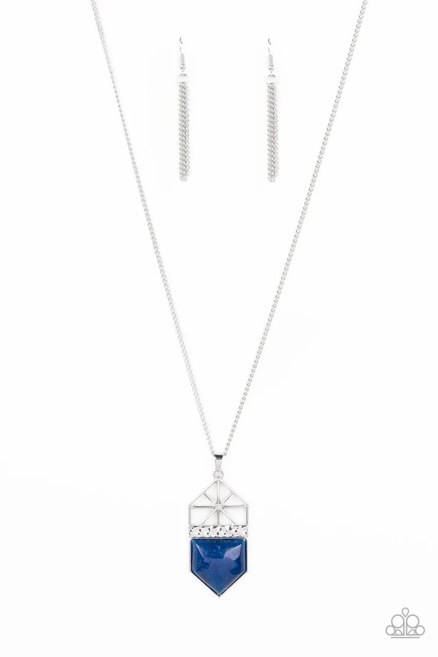 Trailblazing Talisman - Blue - Lapis Stone Pendant Paparazzi Necklace