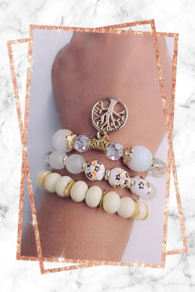 Tree Pendant Beaded Bracelet