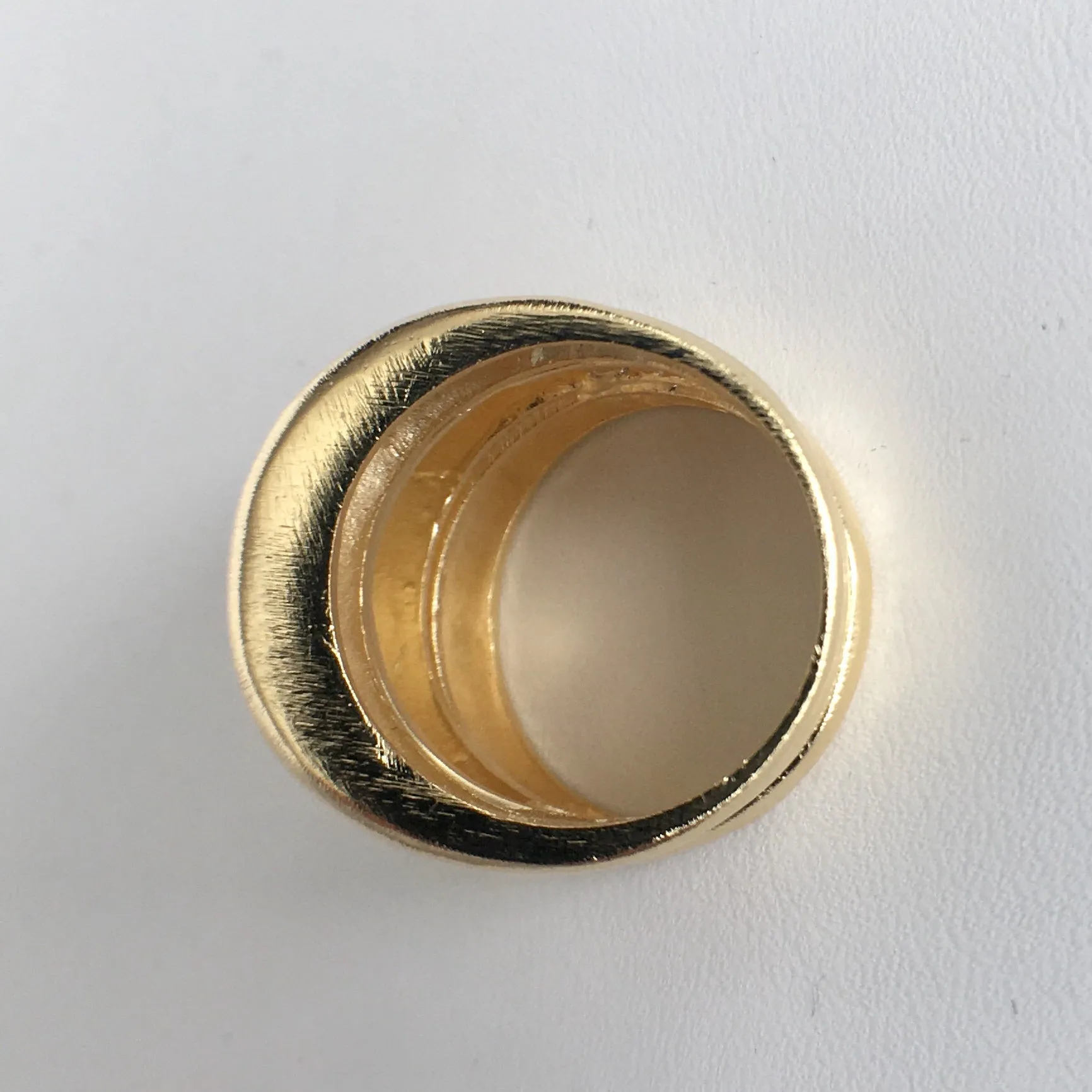 Triple Band Satin and Shiny Gold Plated Ring