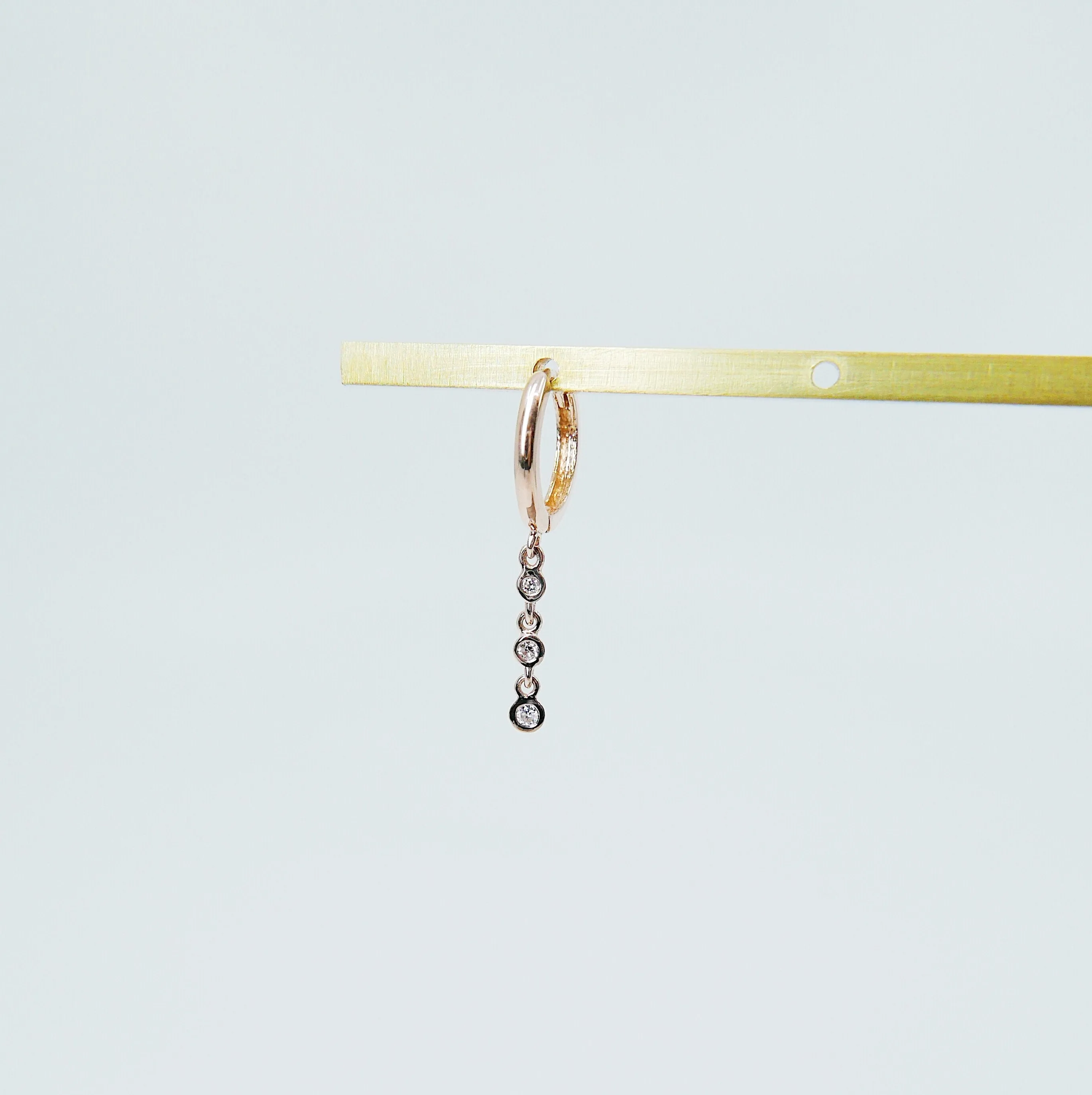 Triple Bezel Diamond Hoop