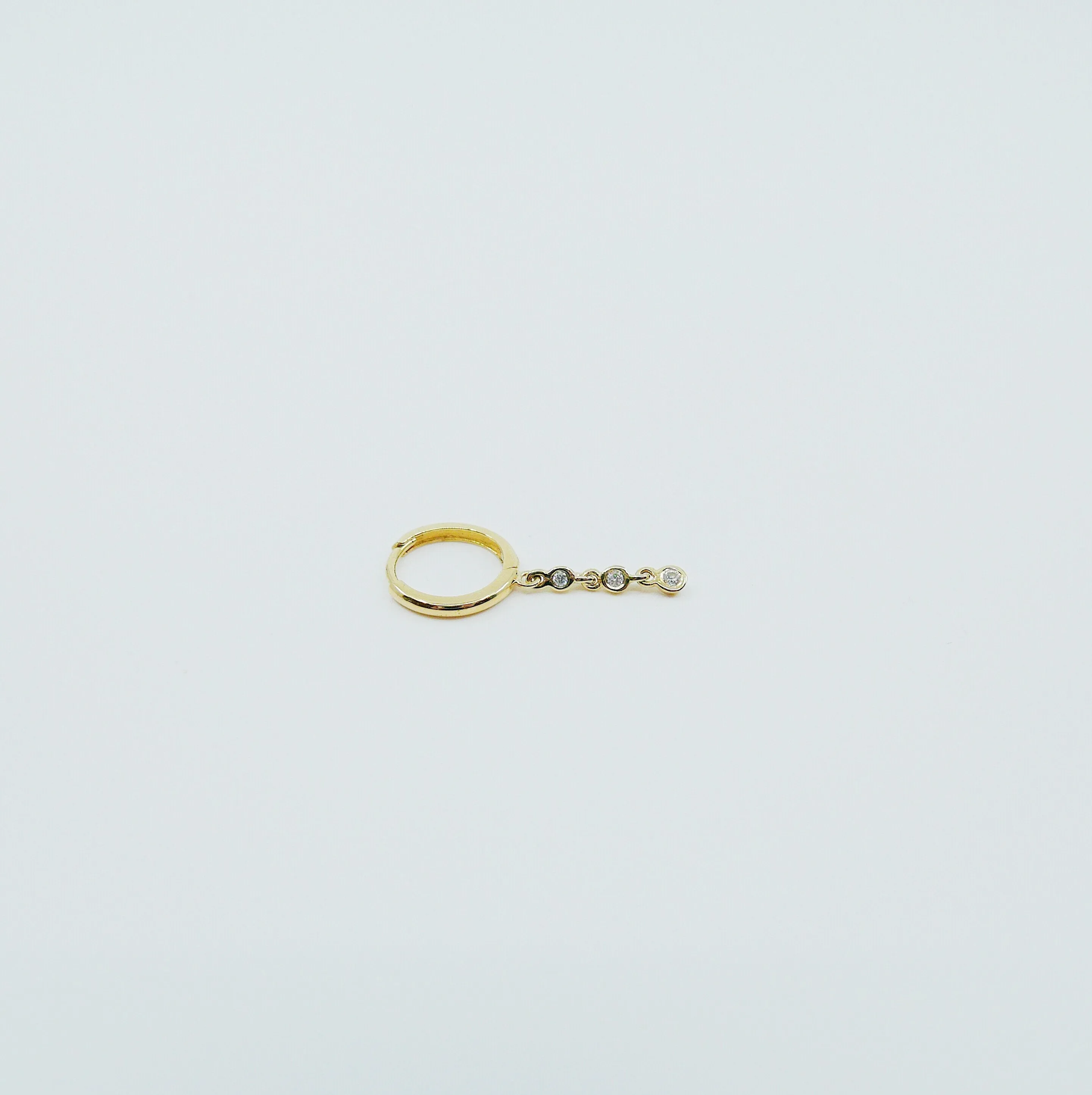 Triple Bezel Diamond Hoop