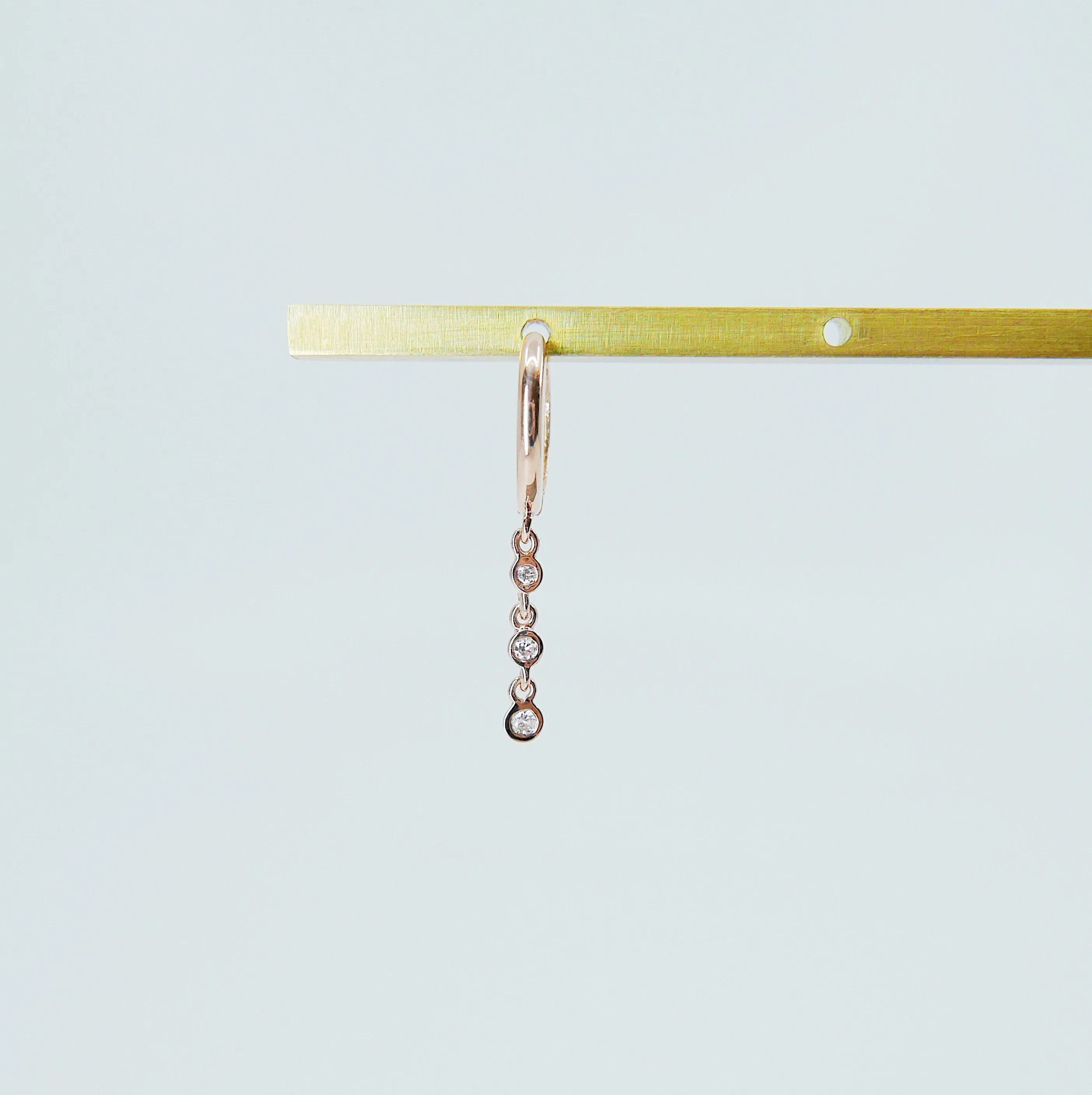 Triple Bezel Diamond Hoop