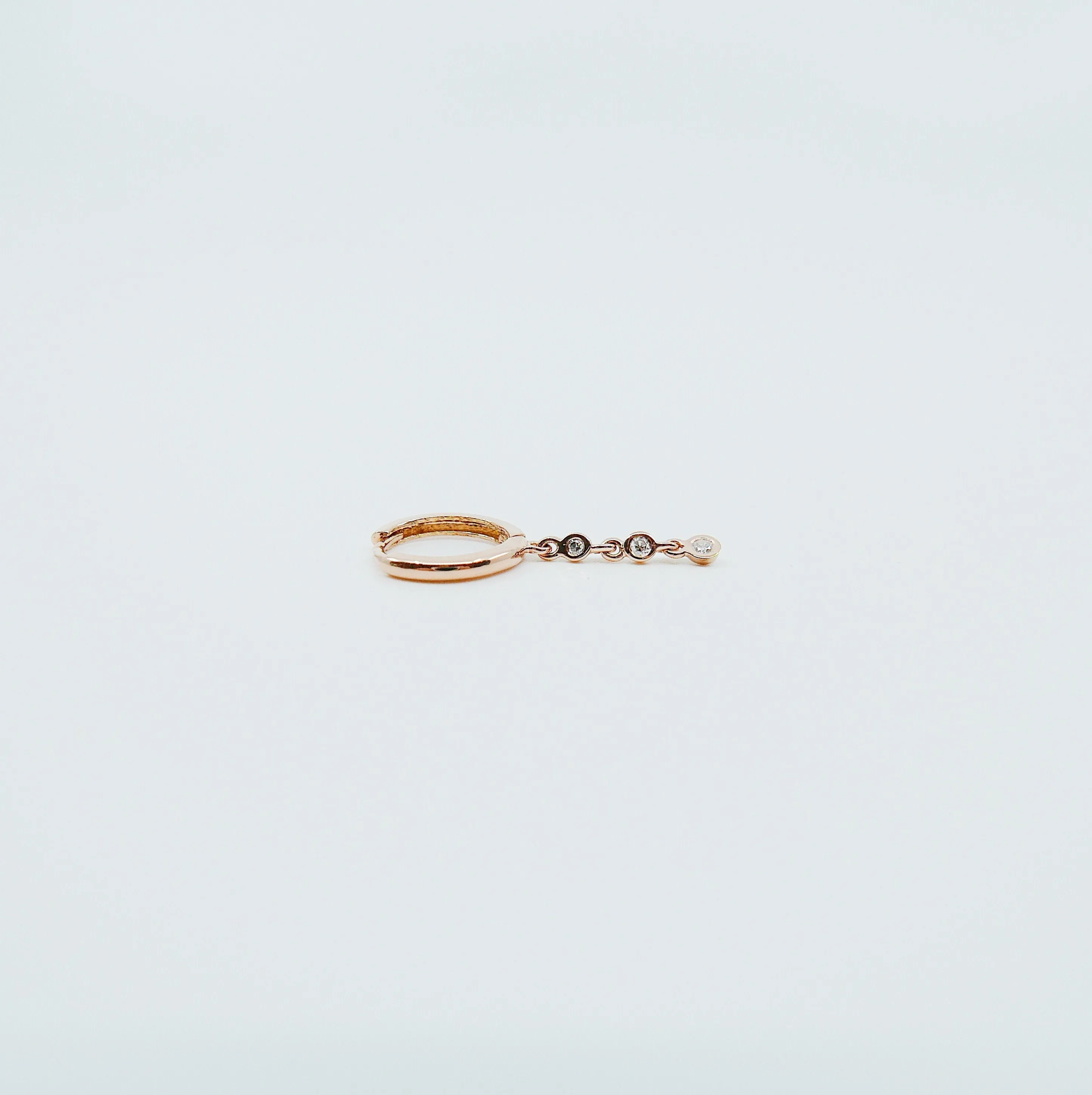 Triple Bezel Diamond Hoop