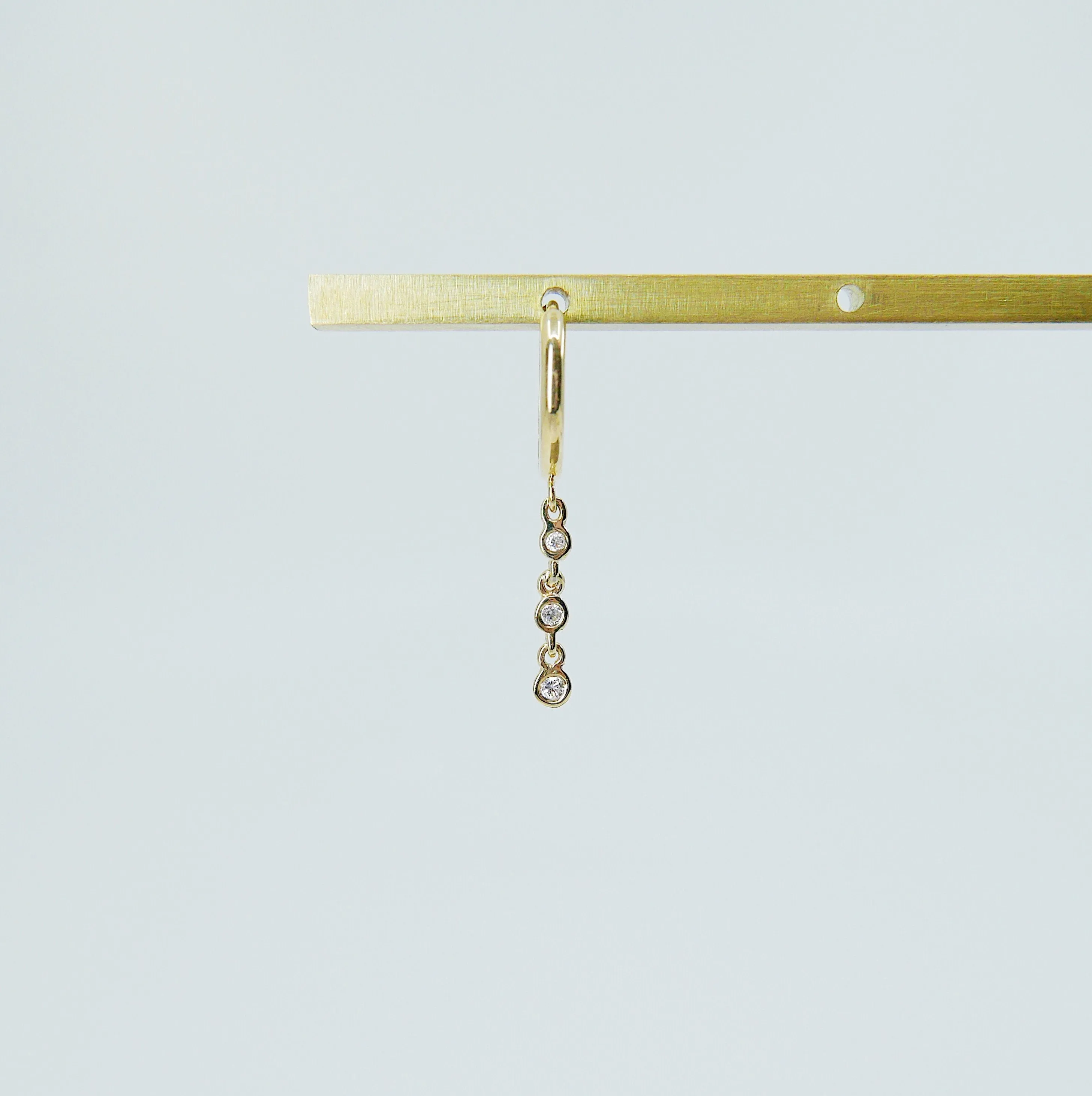 Triple Bezel Diamond Hoop