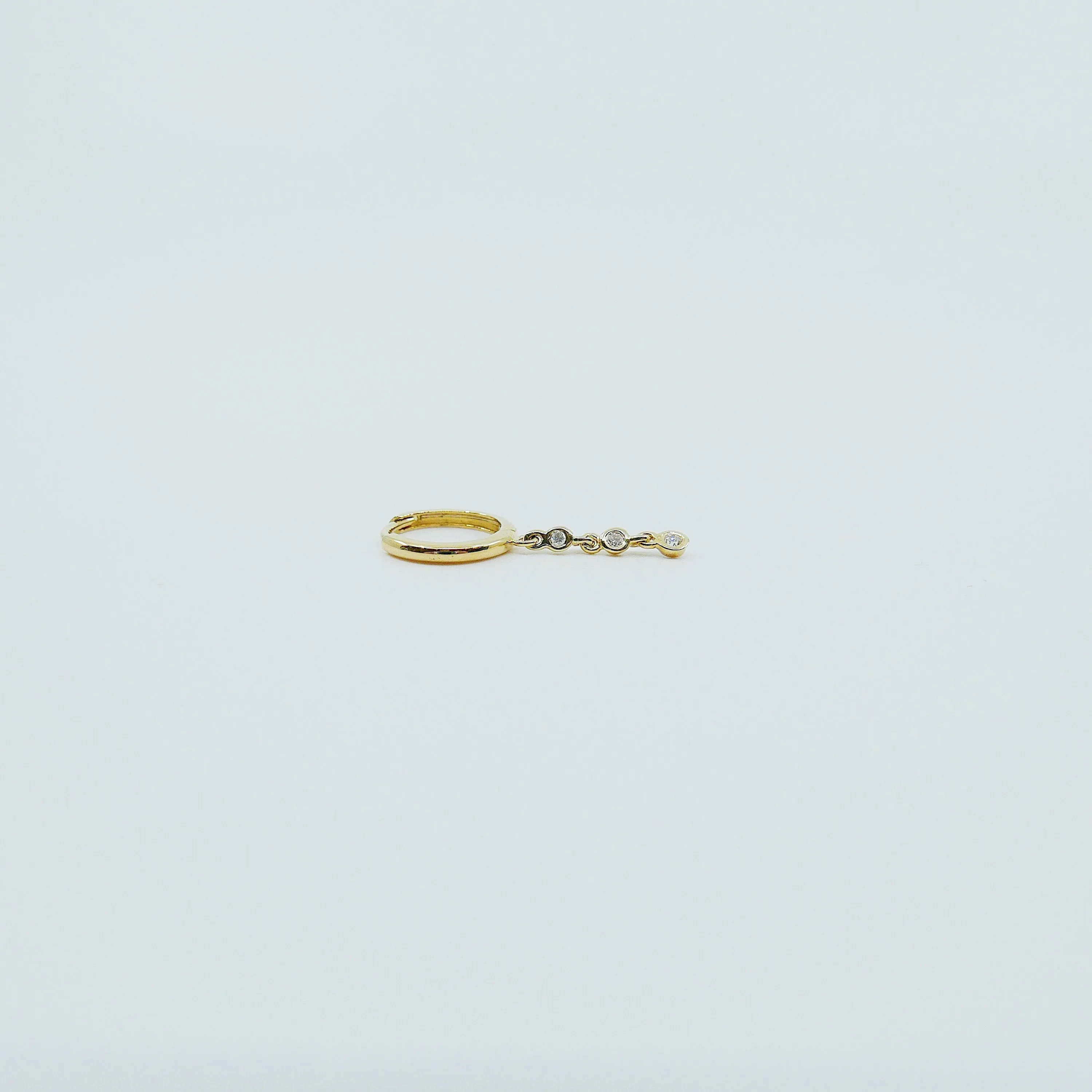 Triple Bezel Diamond Hoop