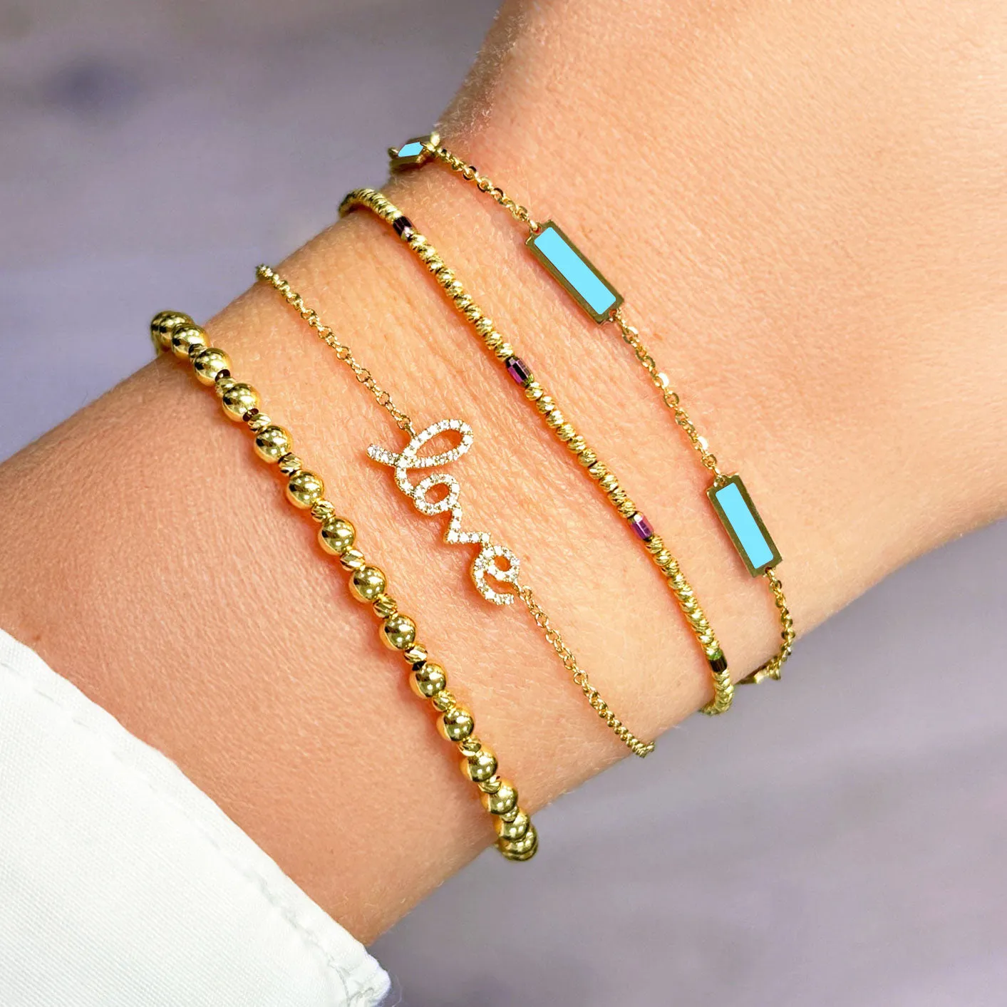 Turquoise Bar Chain Bracelet