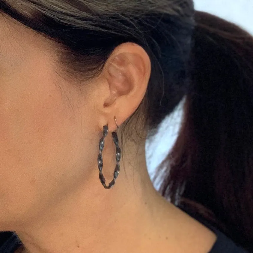 twist hoop earrings