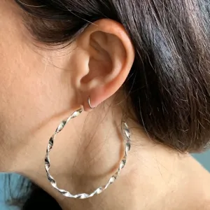 twist hoop earrings