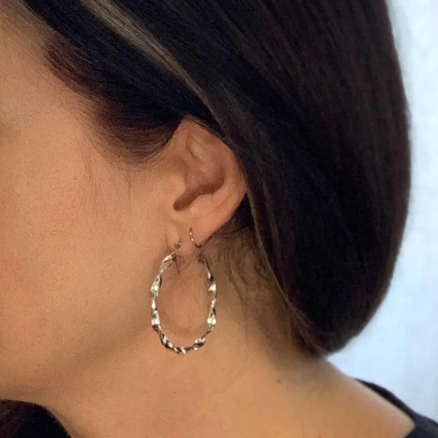 twist hoop earrings