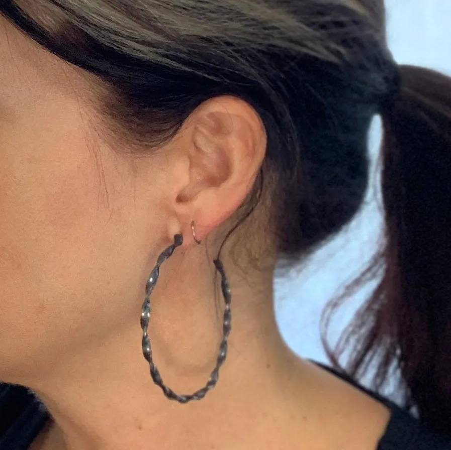 twist hoop earrings