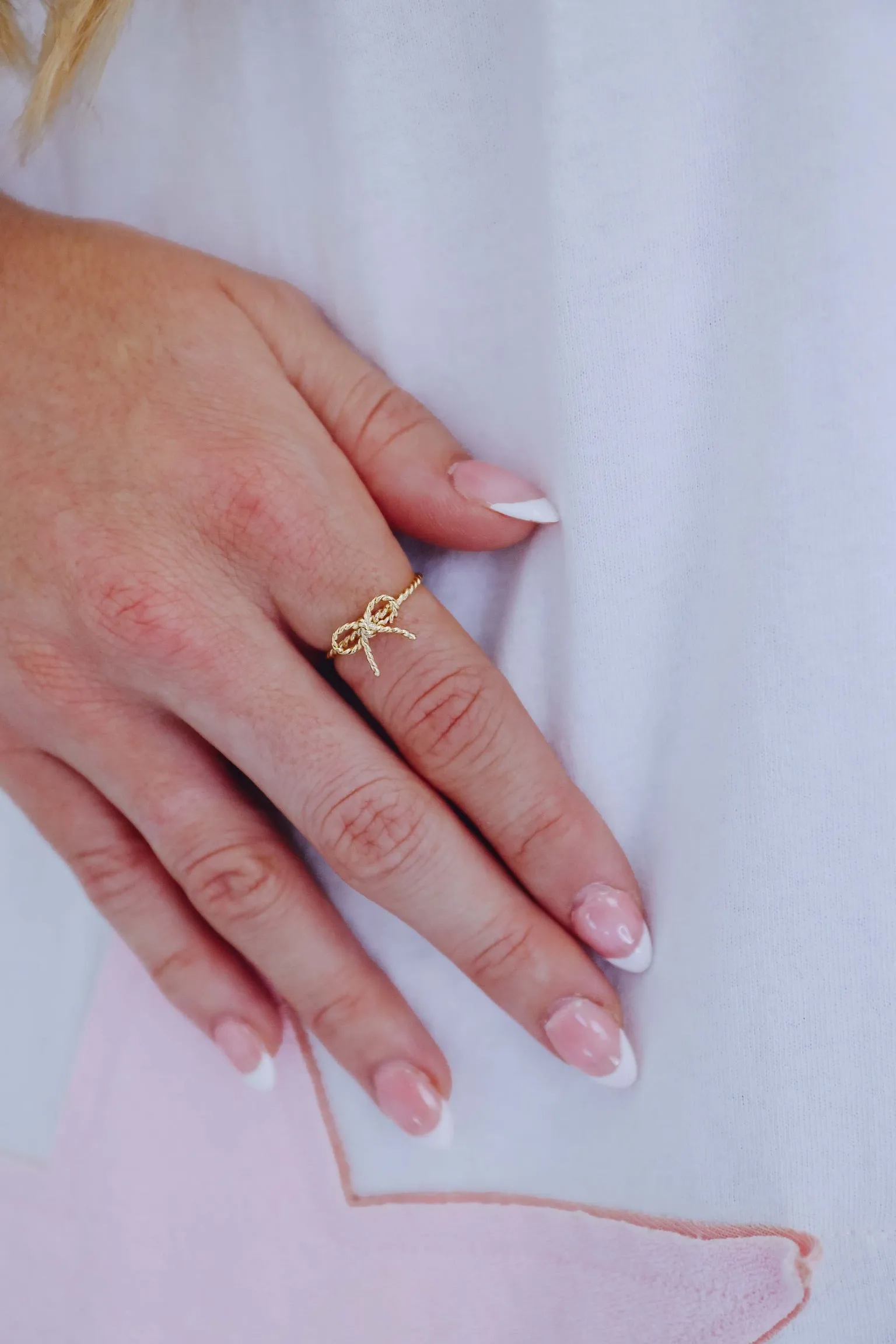 Twisted Rope Bow Ring- G