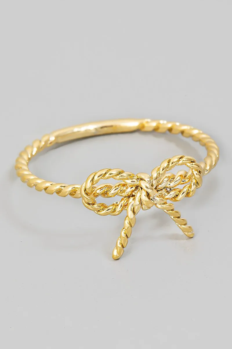 Twisted Rope Bow Ring- G