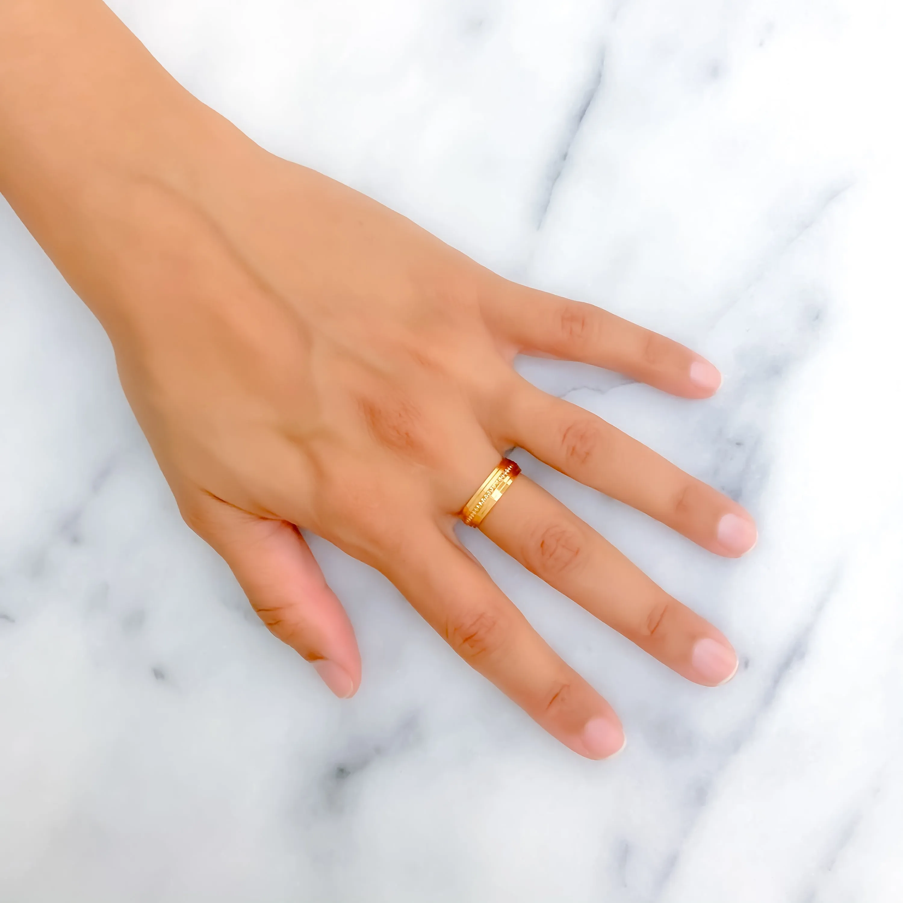 Upscale Mirror Finish 21k Gold Band