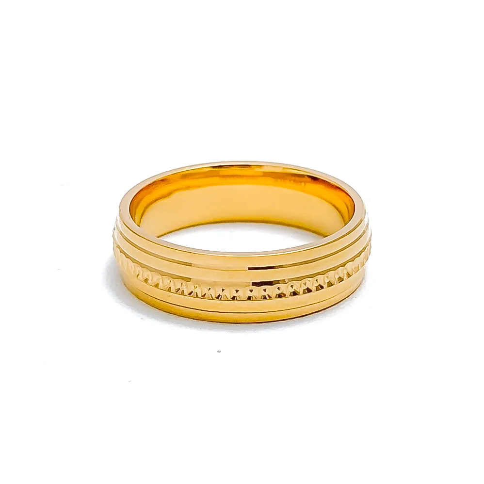 Upscale Mirror Finish 21k Gold Band