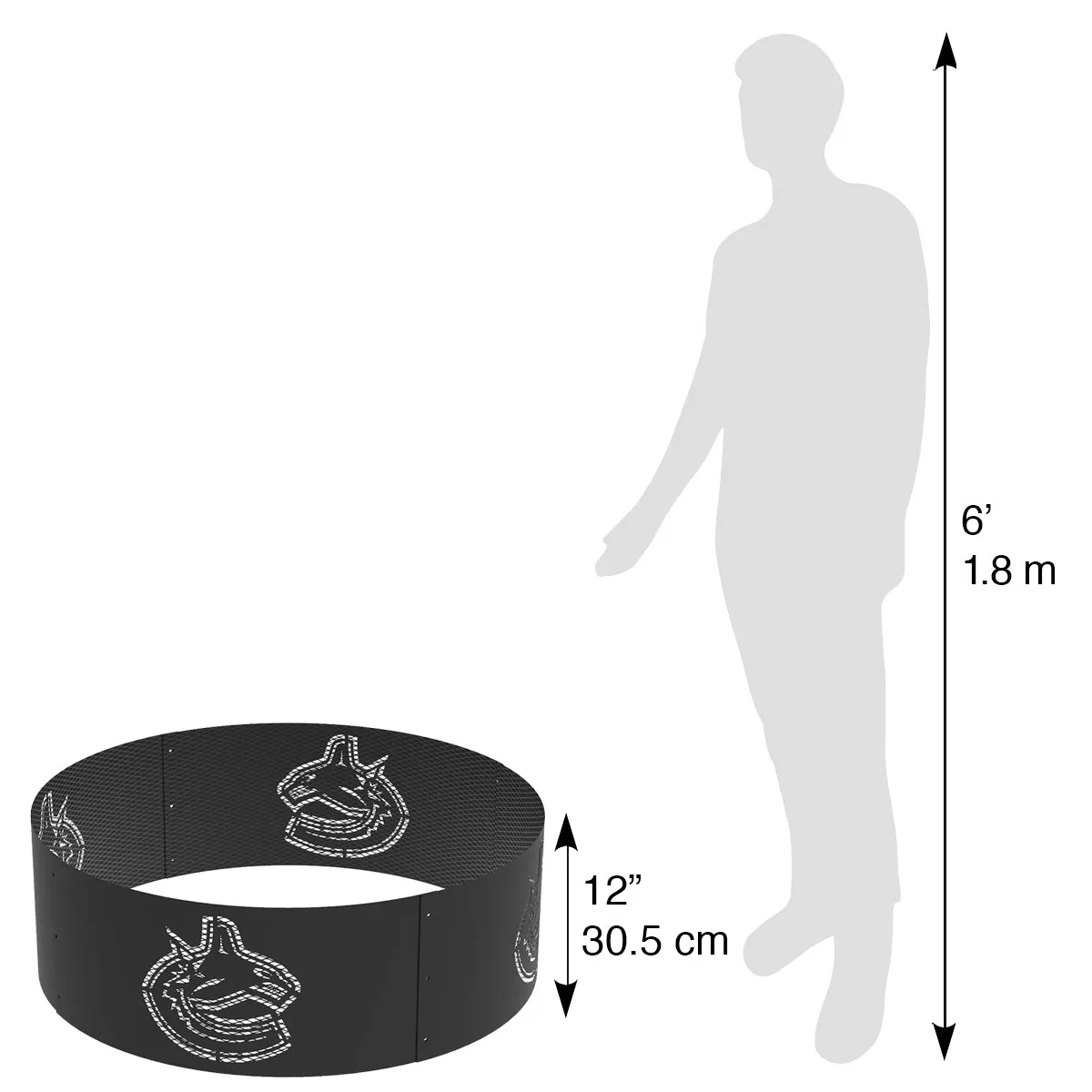 Vancouver Canucks 36 in. Round x 12 in. High Decorative Steel Fire Ring