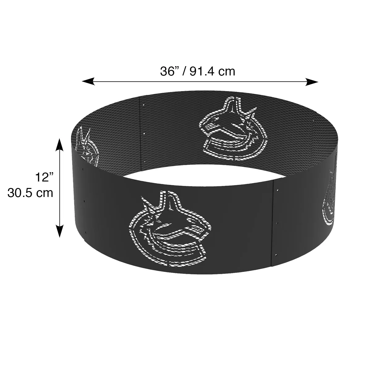Vancouver Canucks 36 in. Round x 12 in. High Decorative Steel Fire Ring