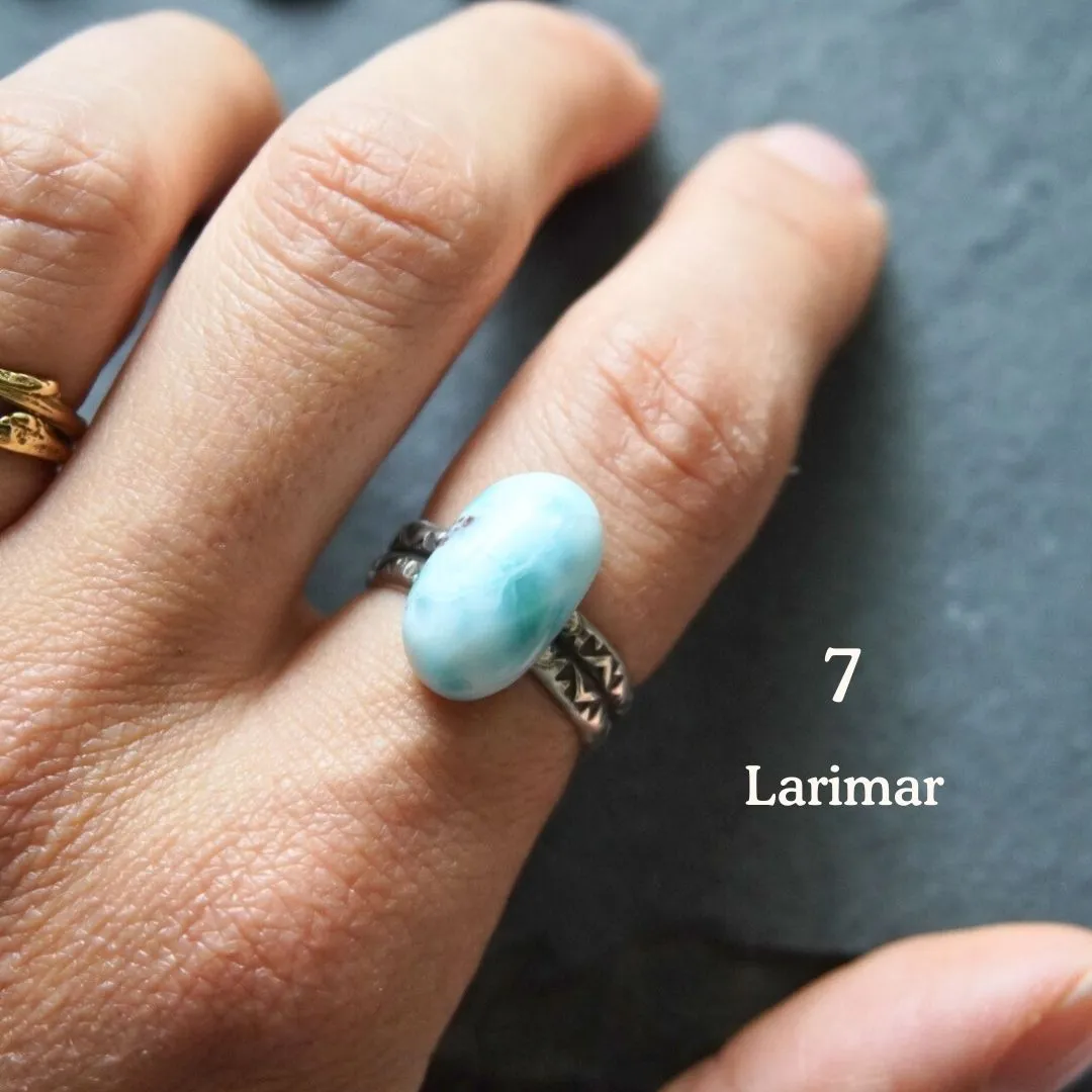 Various Stone Stamped Band Rings