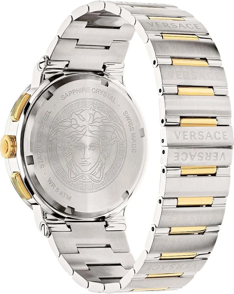 Versace Greca Logo Chronograph Quartz Silver Dial Men's Watch VEZ900321