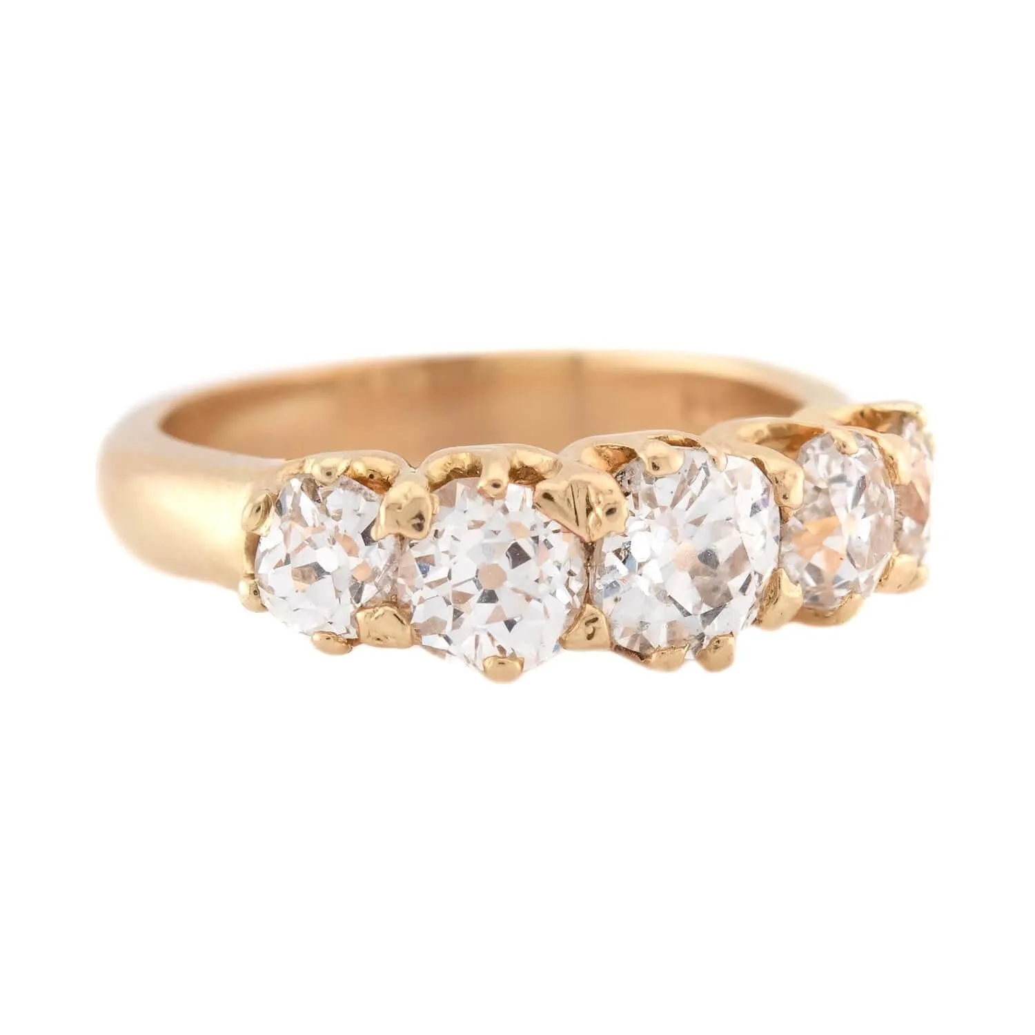 Victorian 14k Diamond 5 Stone Engagement Ring