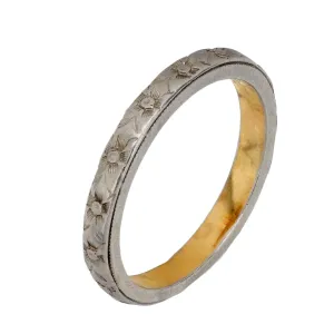 Victorian 18k yellow gold platinum wedding band