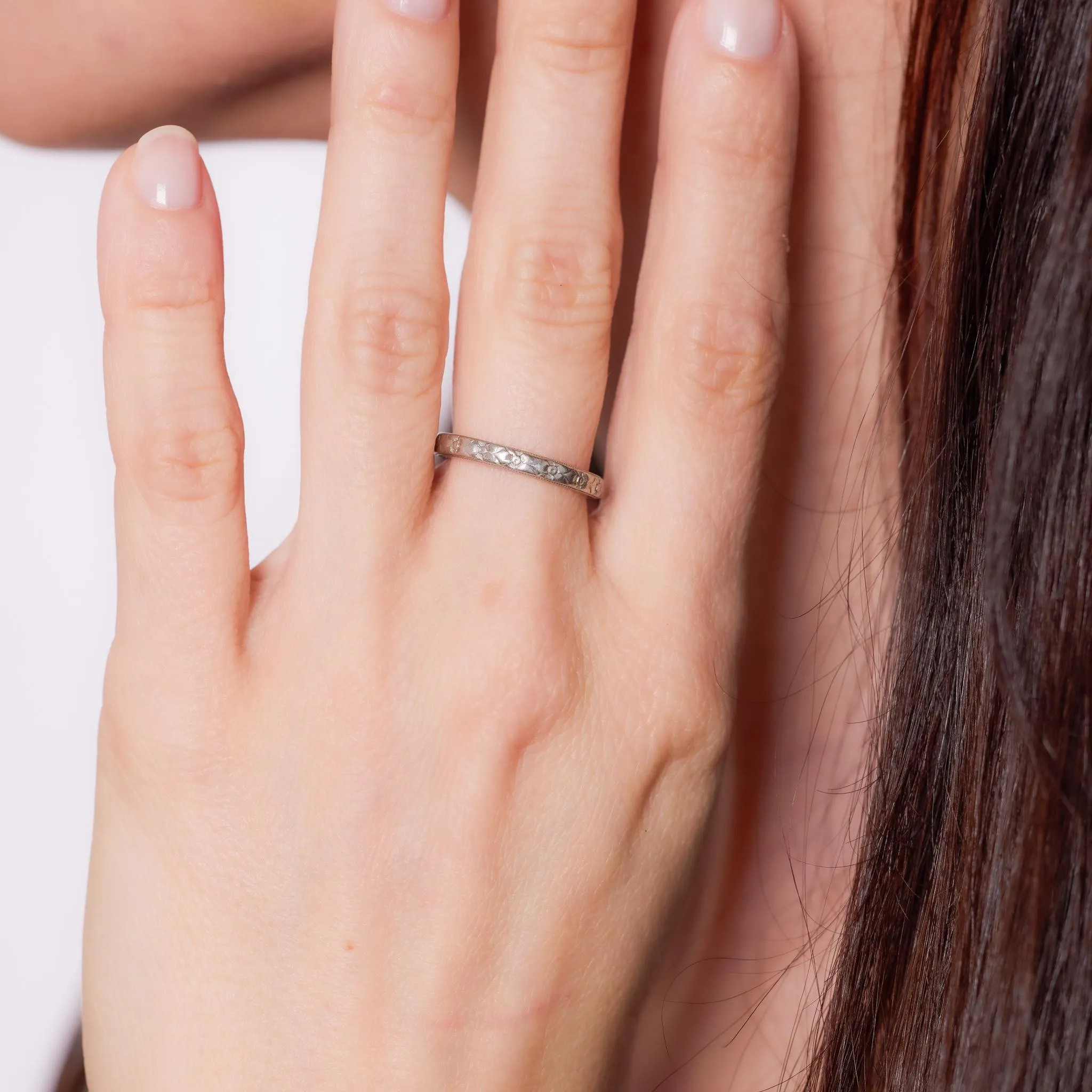 Victorian 18k yellow gold platinum wedding band
