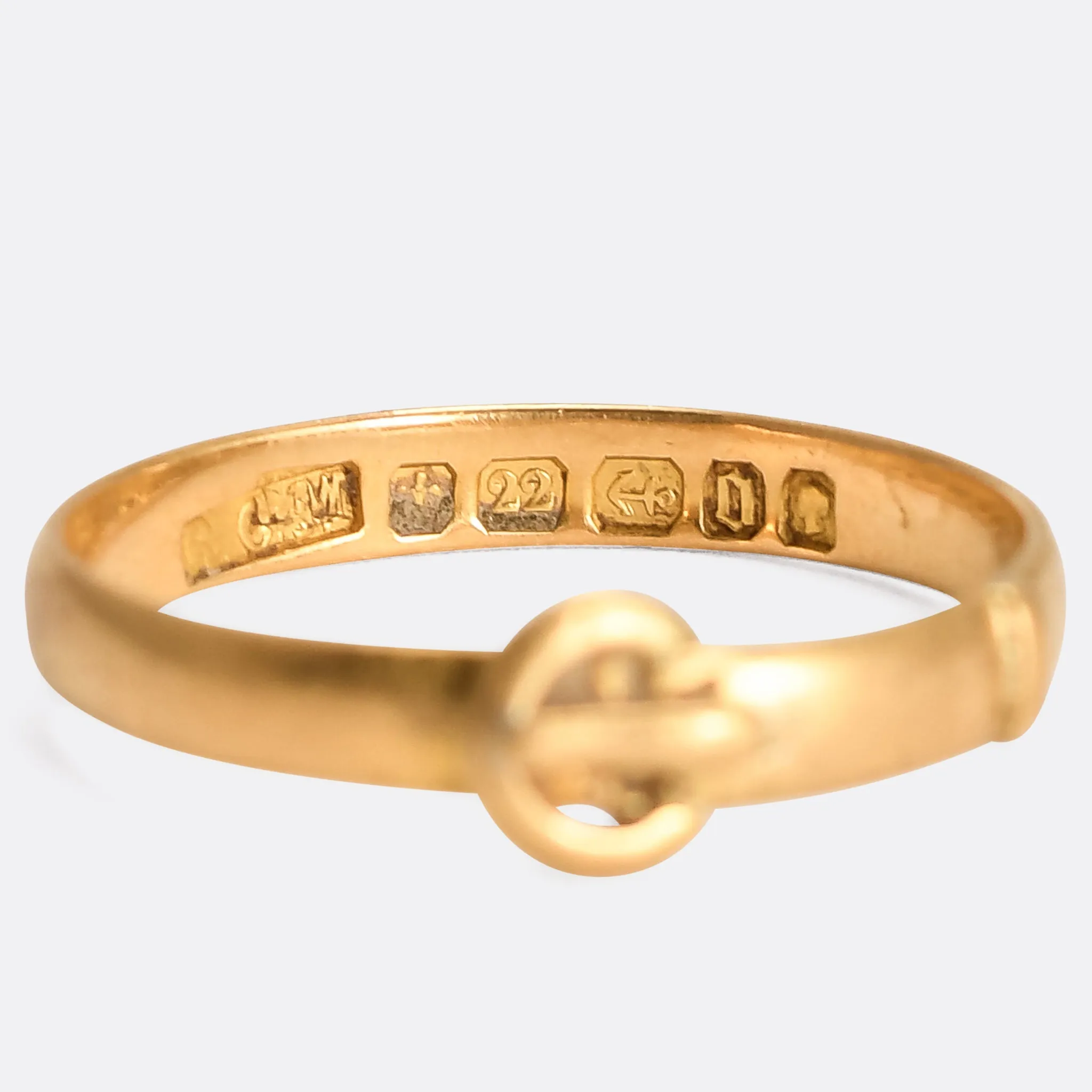 Victorian 22k Gold Slim Buckle Ring