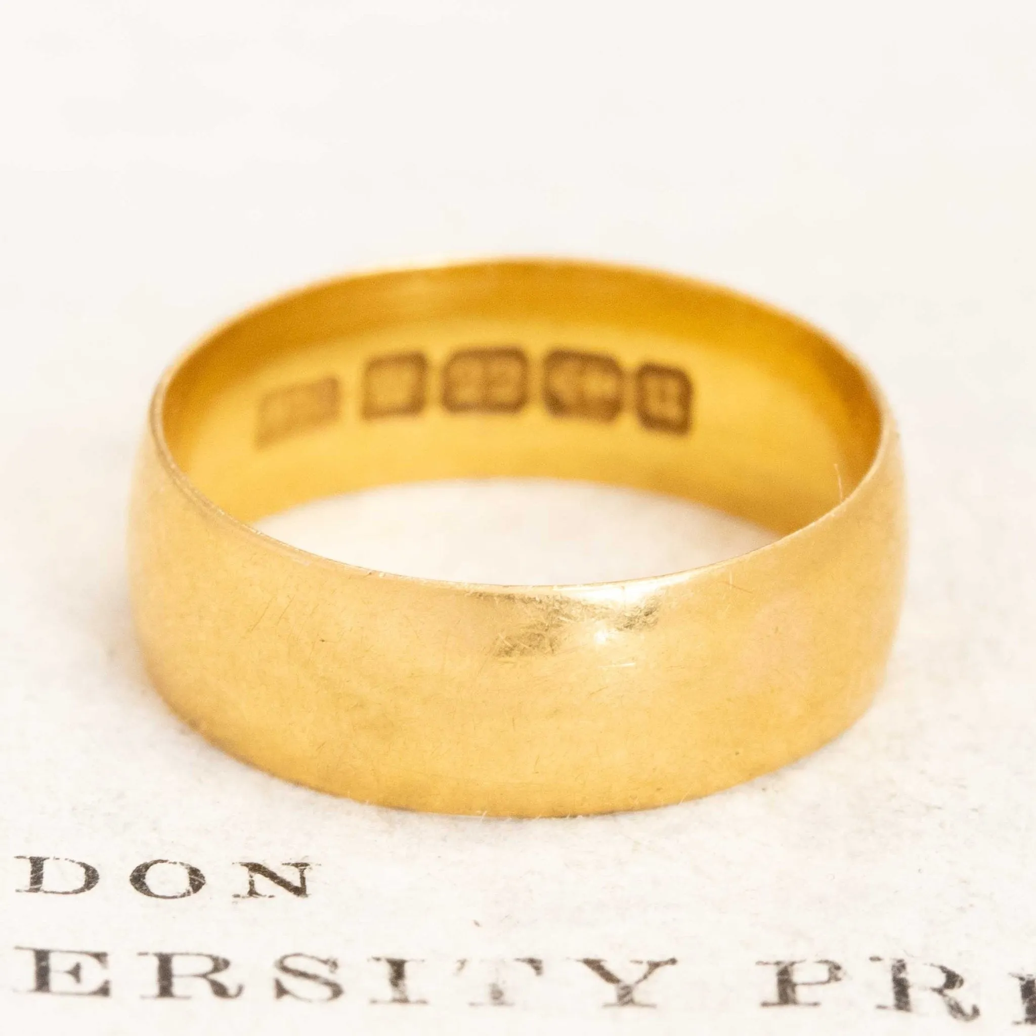 Victorian English 22kt Wide Band, 5.70mm