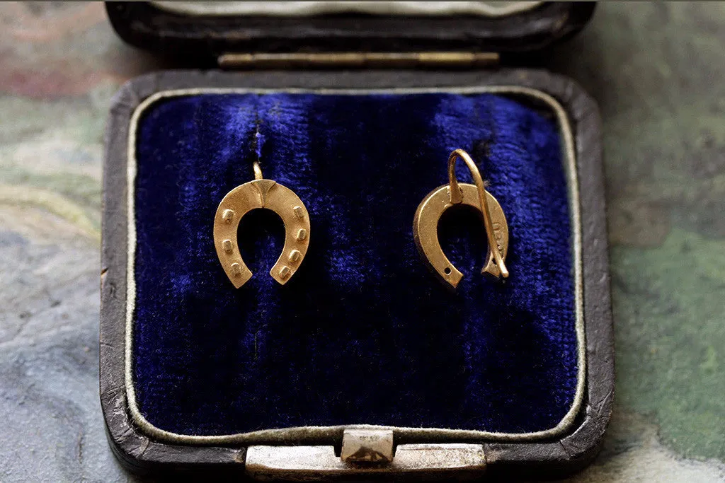 Victorian Gold Horseshoe Earrings