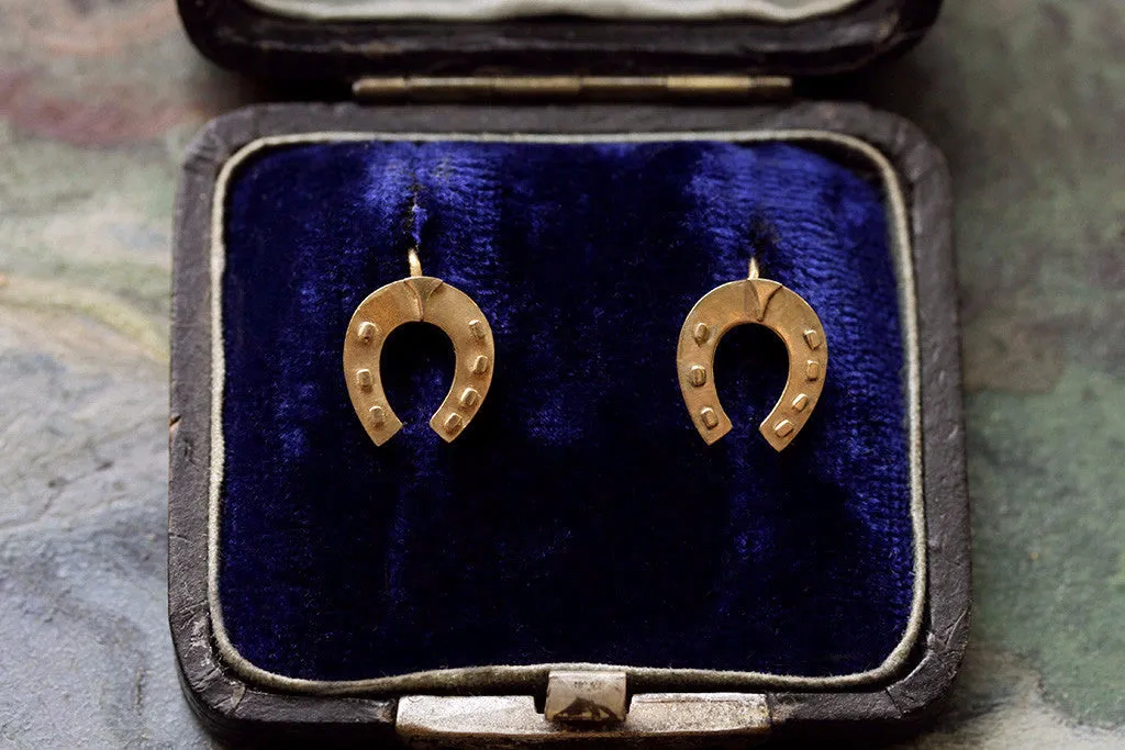 Victorian Gold Horseshoe Earrings