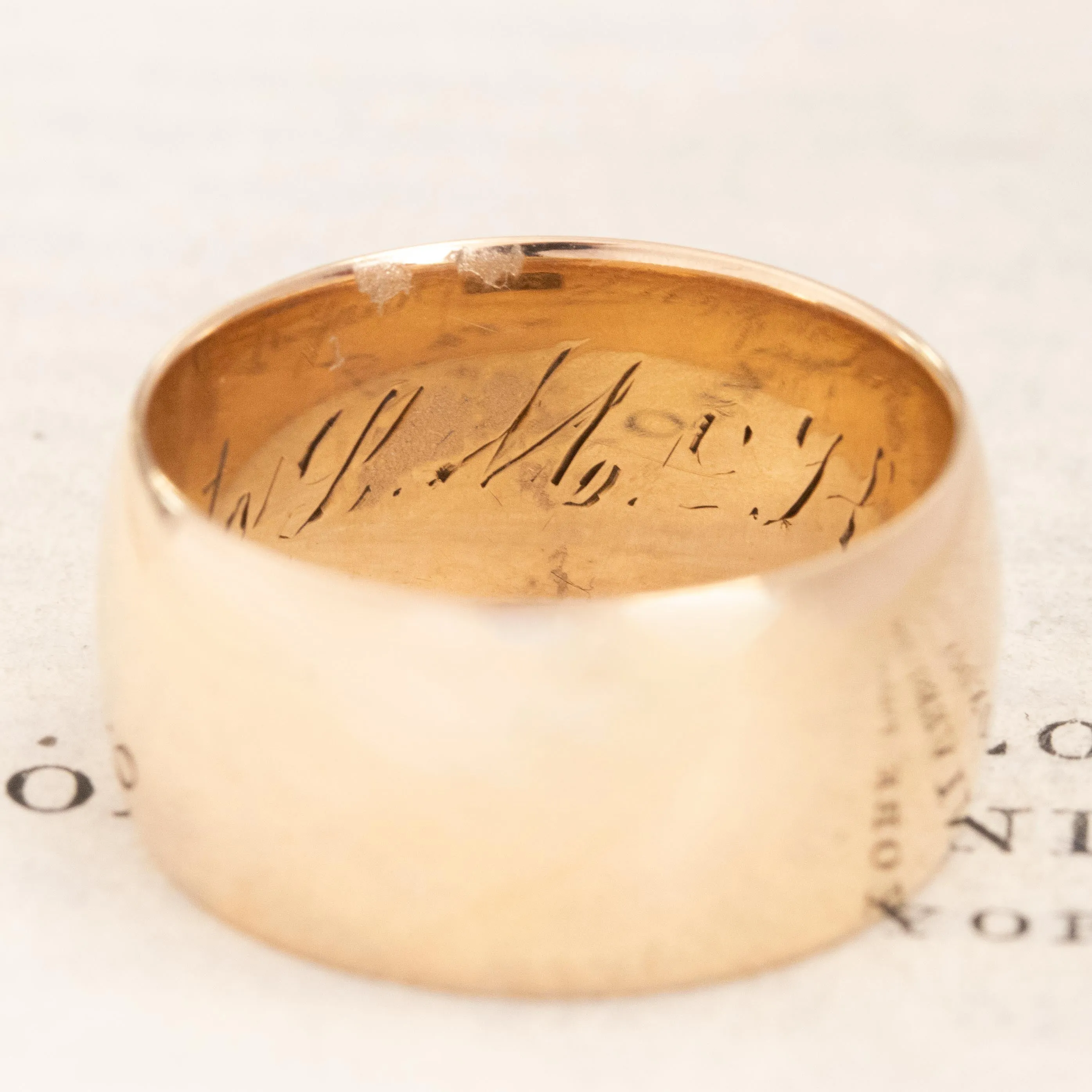 Victorian Rose Gold Wide Band circa 1883