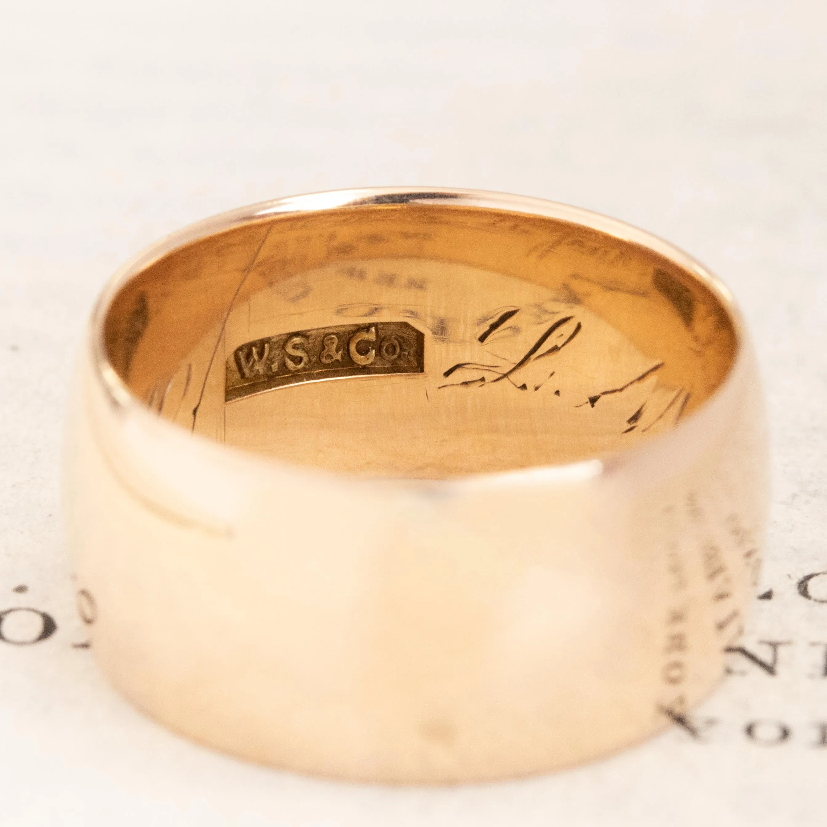 Victorian Rose Gold Wide Band circa 1883