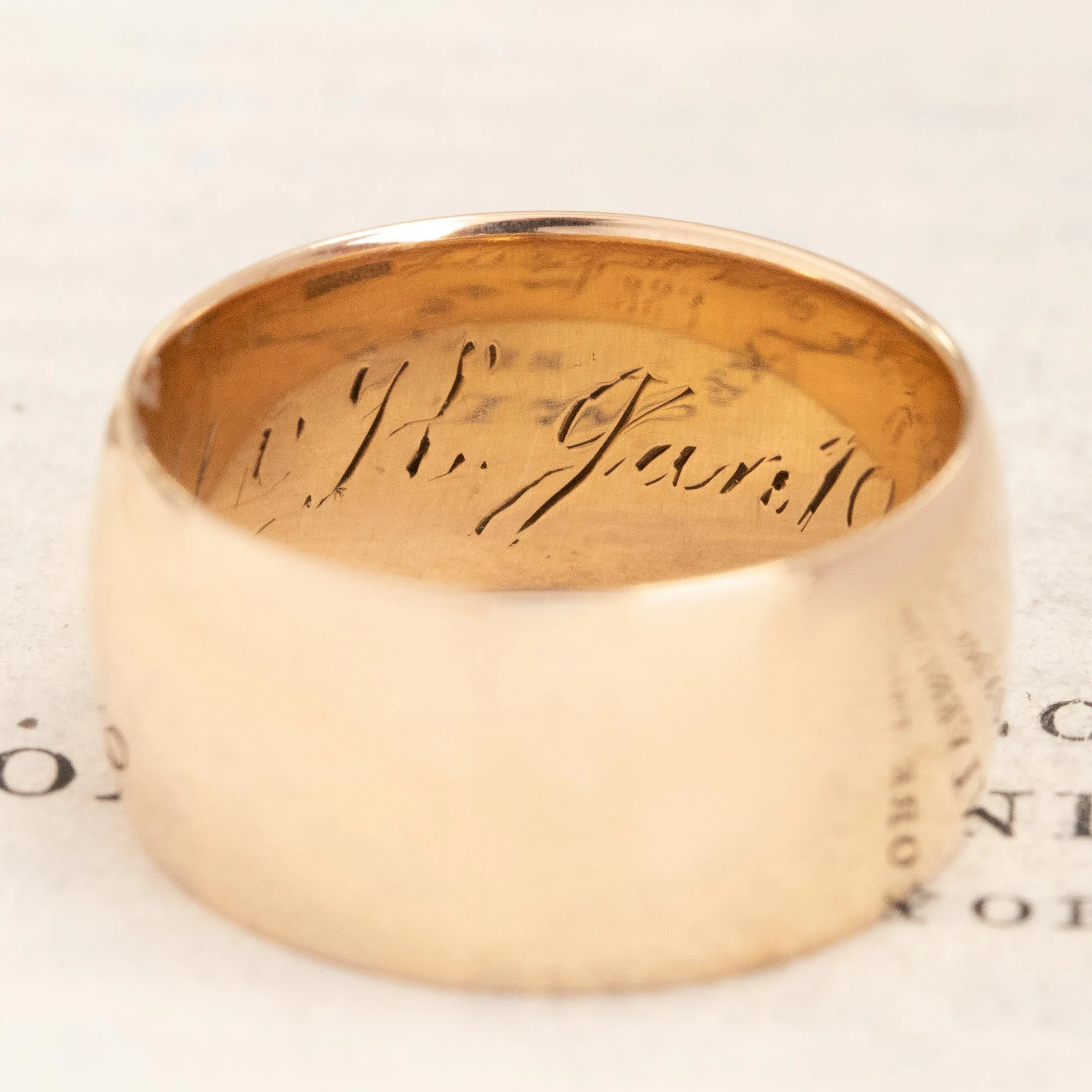 Victorian Rose Gold Wide Band circa 1883