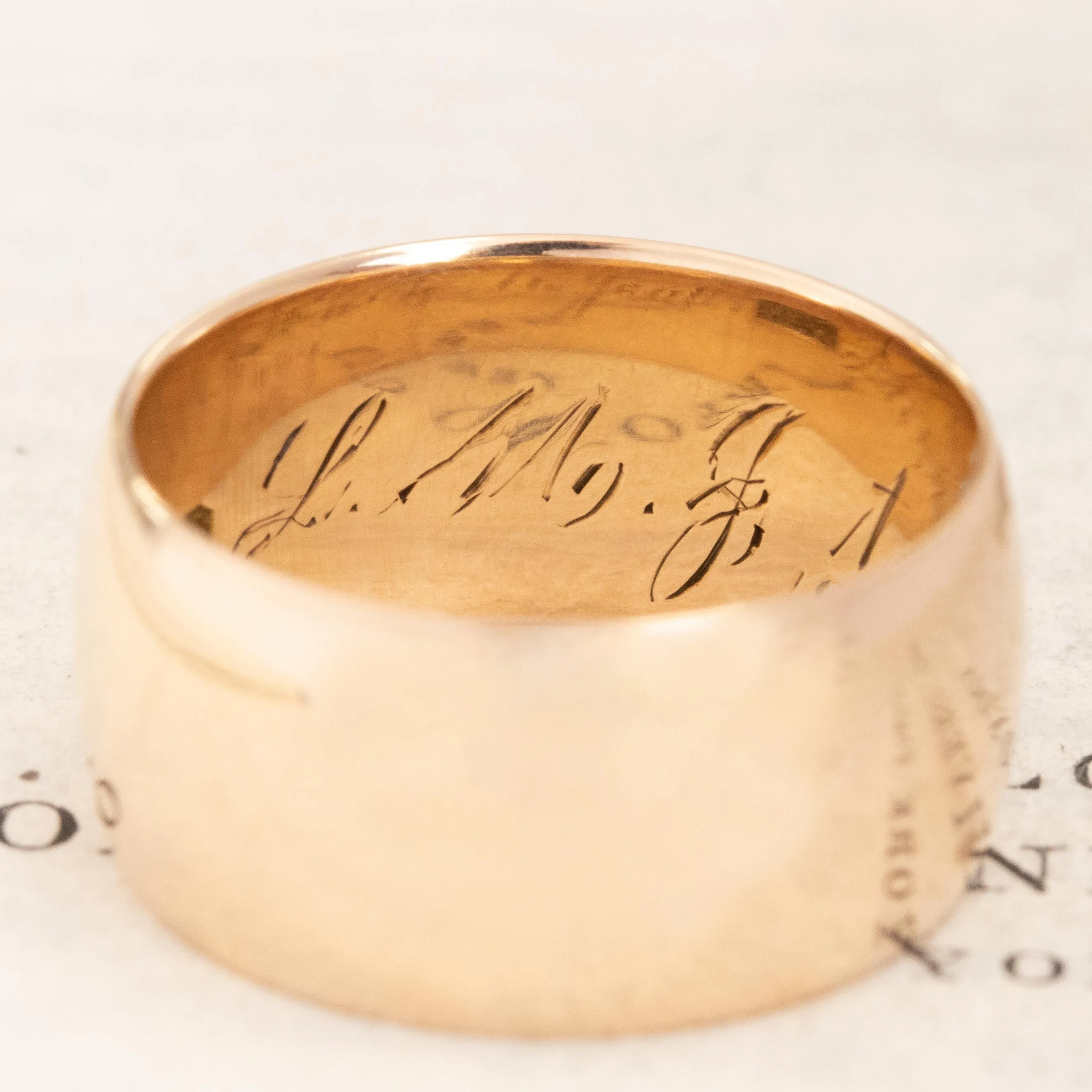 Victorian Rose Gold Wide Band circa 1883