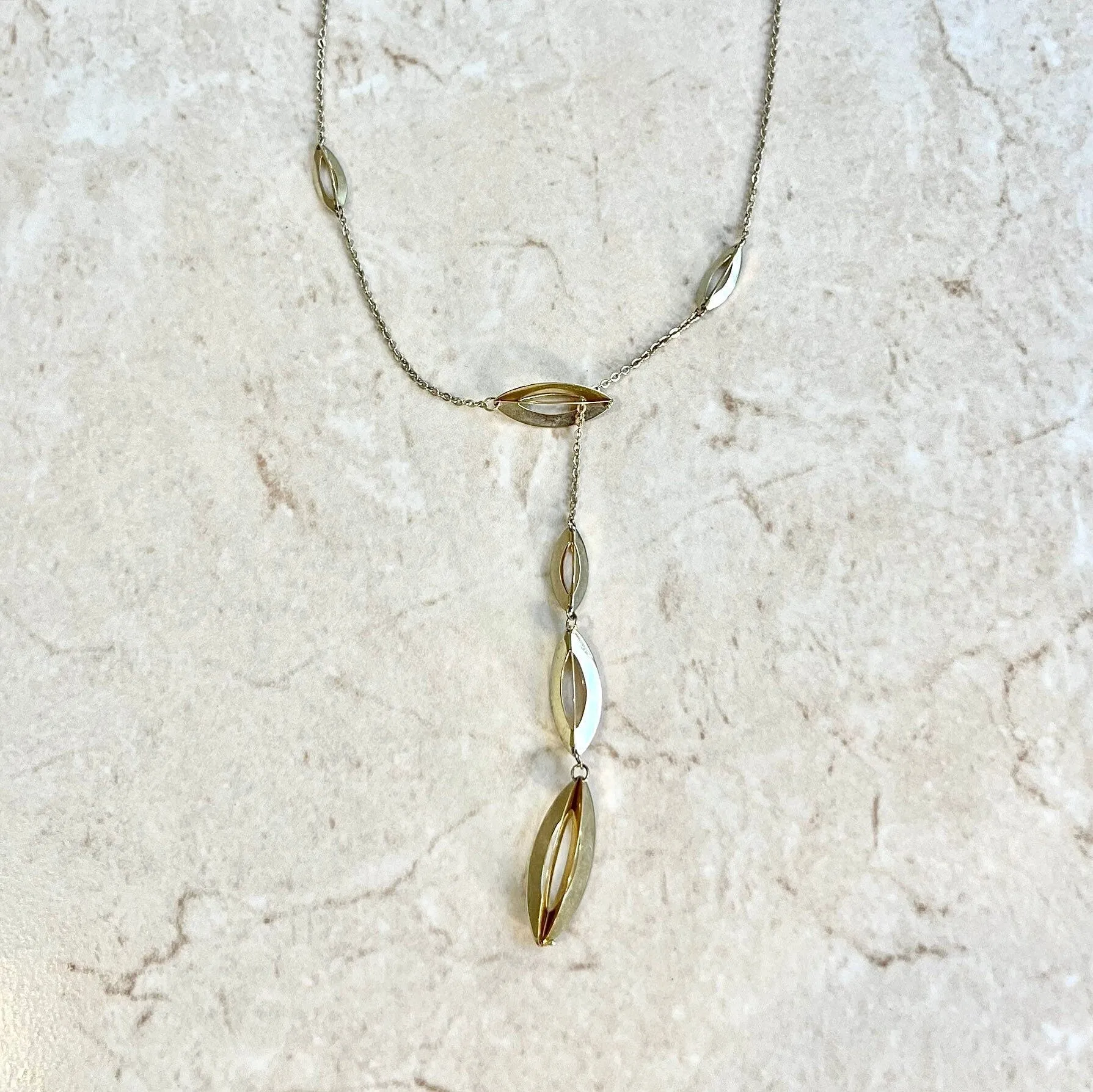 Vintage 14 Karat Yellow Gold Lariat Necklace