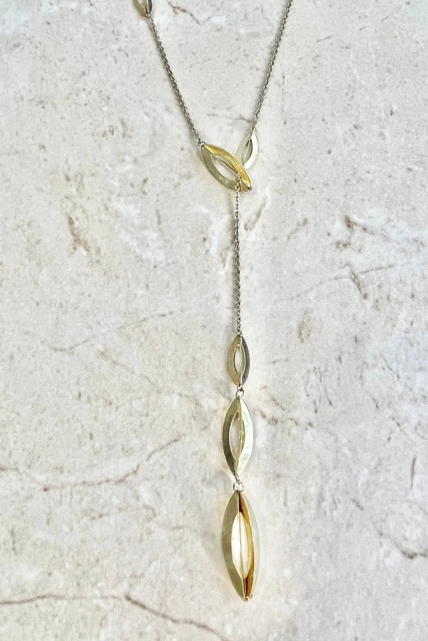 Vintage 14 Karat Yellow Gold Lariat Necklace