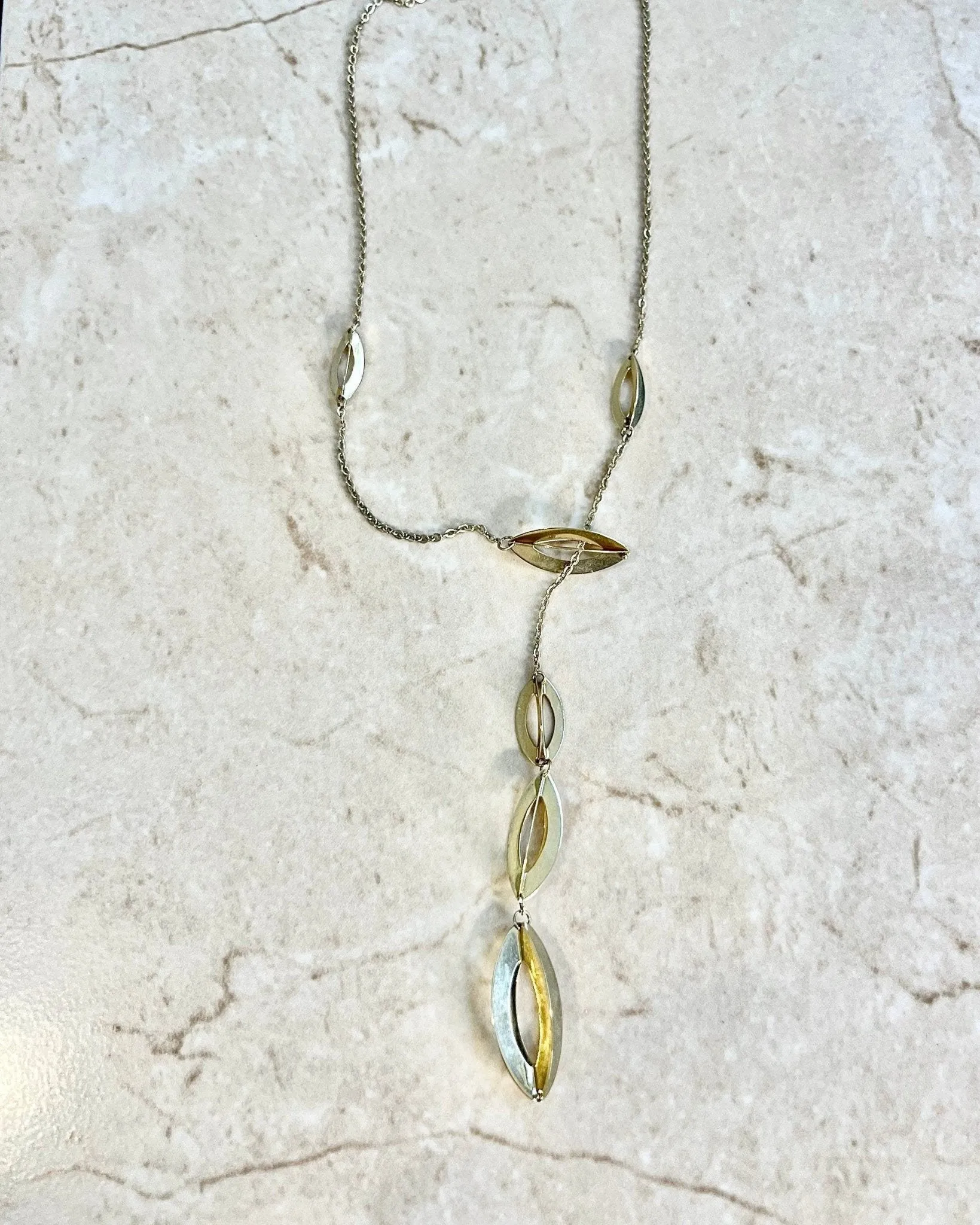 Vintage 14 Karat Yellow Gold Lariat Necklace