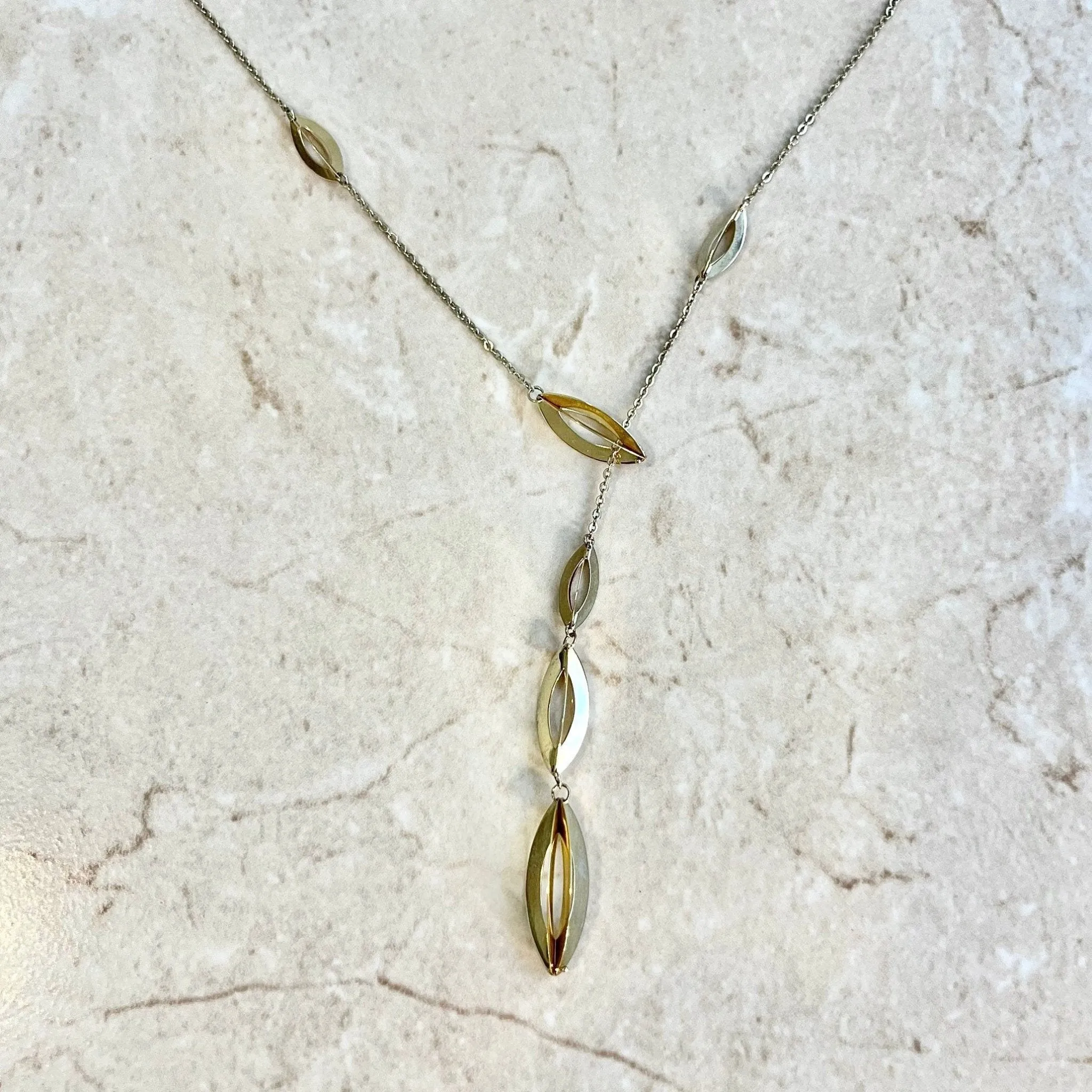 Vintage 14 Karat Yellow Gold Lariat Necklace