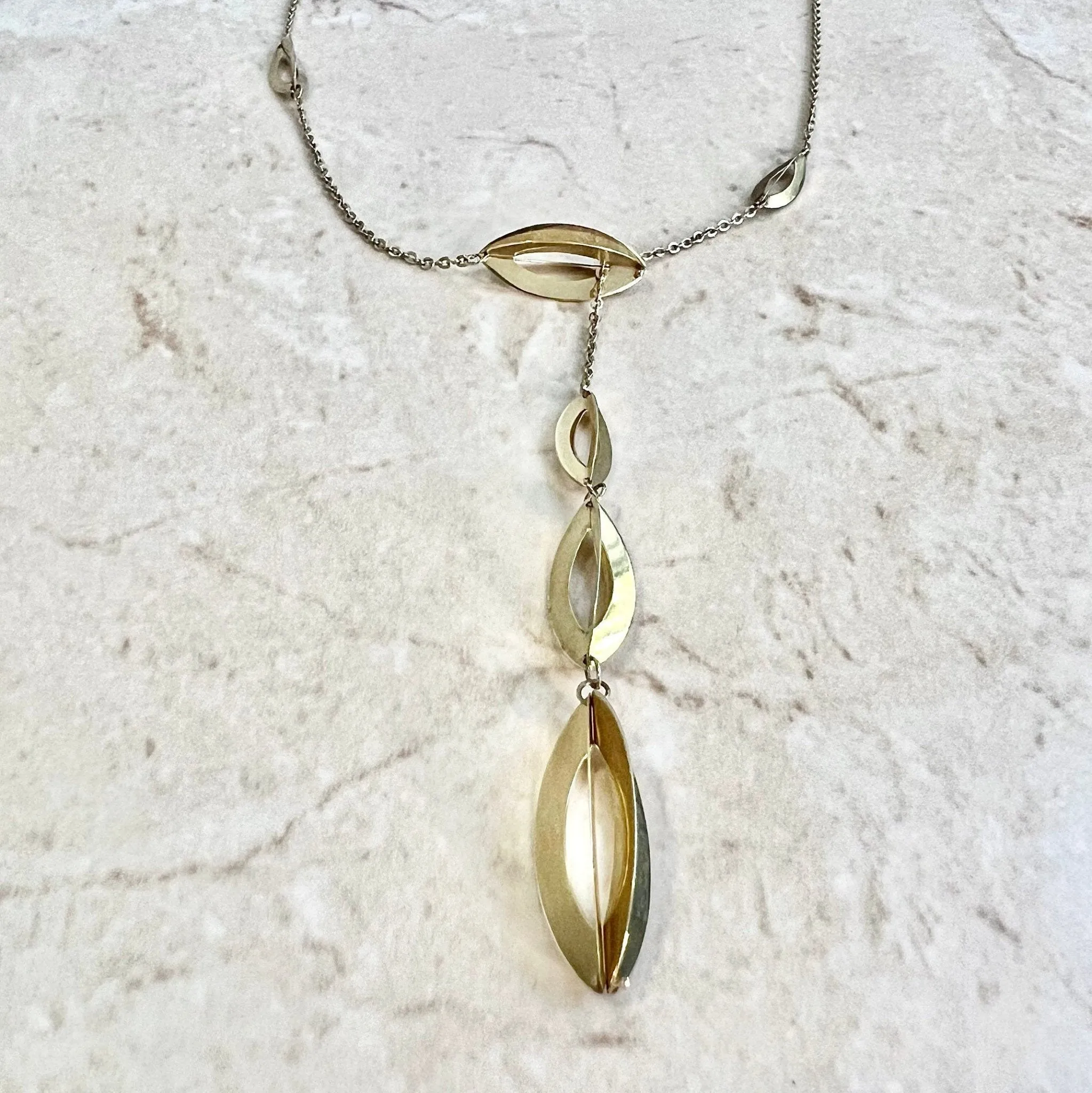 Vintage 14 Karat Yellow Gold Lariat Necklace