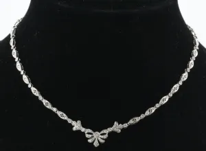 Vintage 14K White Gold & Diamond 2 CTW Belle Epoque Style Necklace
