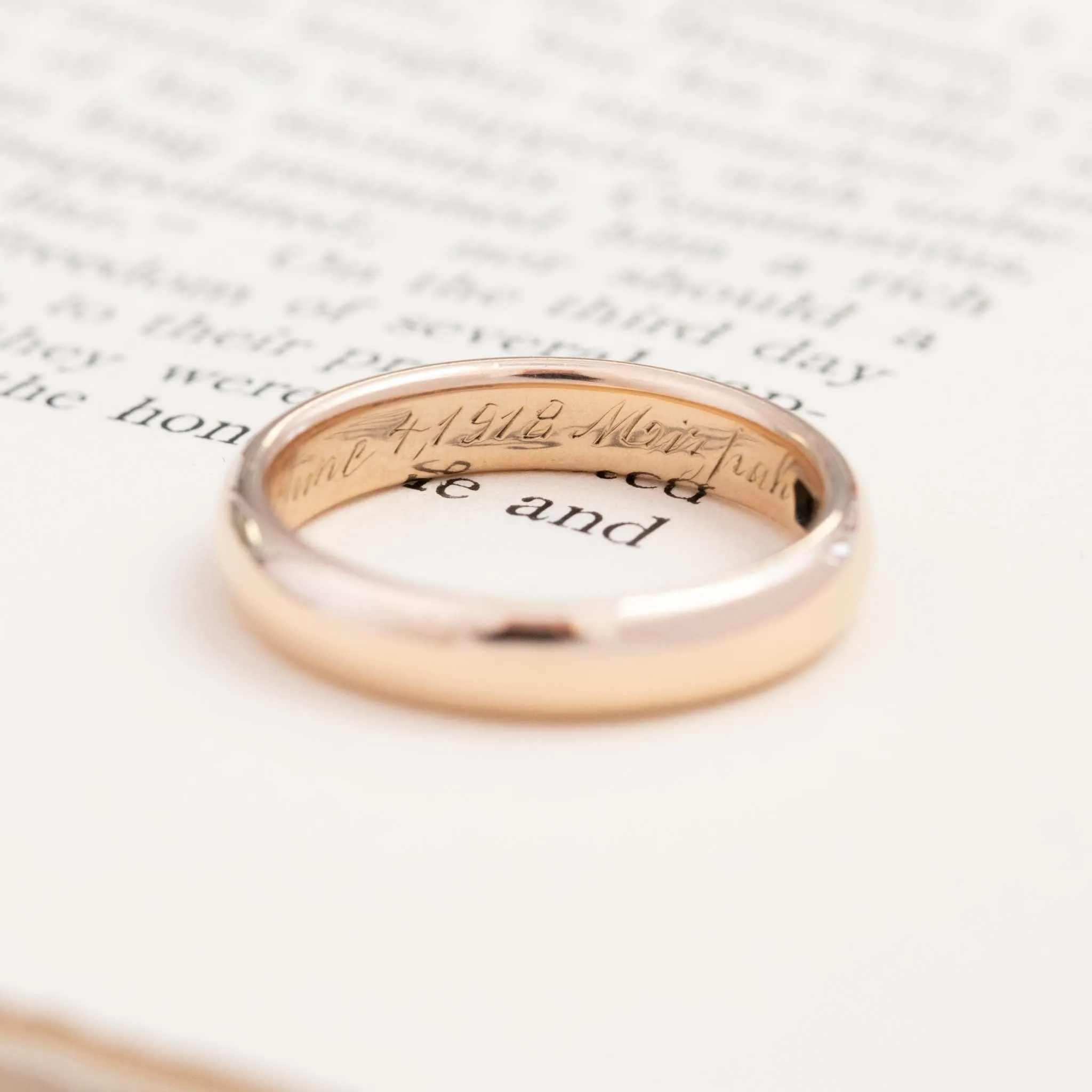 Vintage Gold Wedding Band, 4.2mm