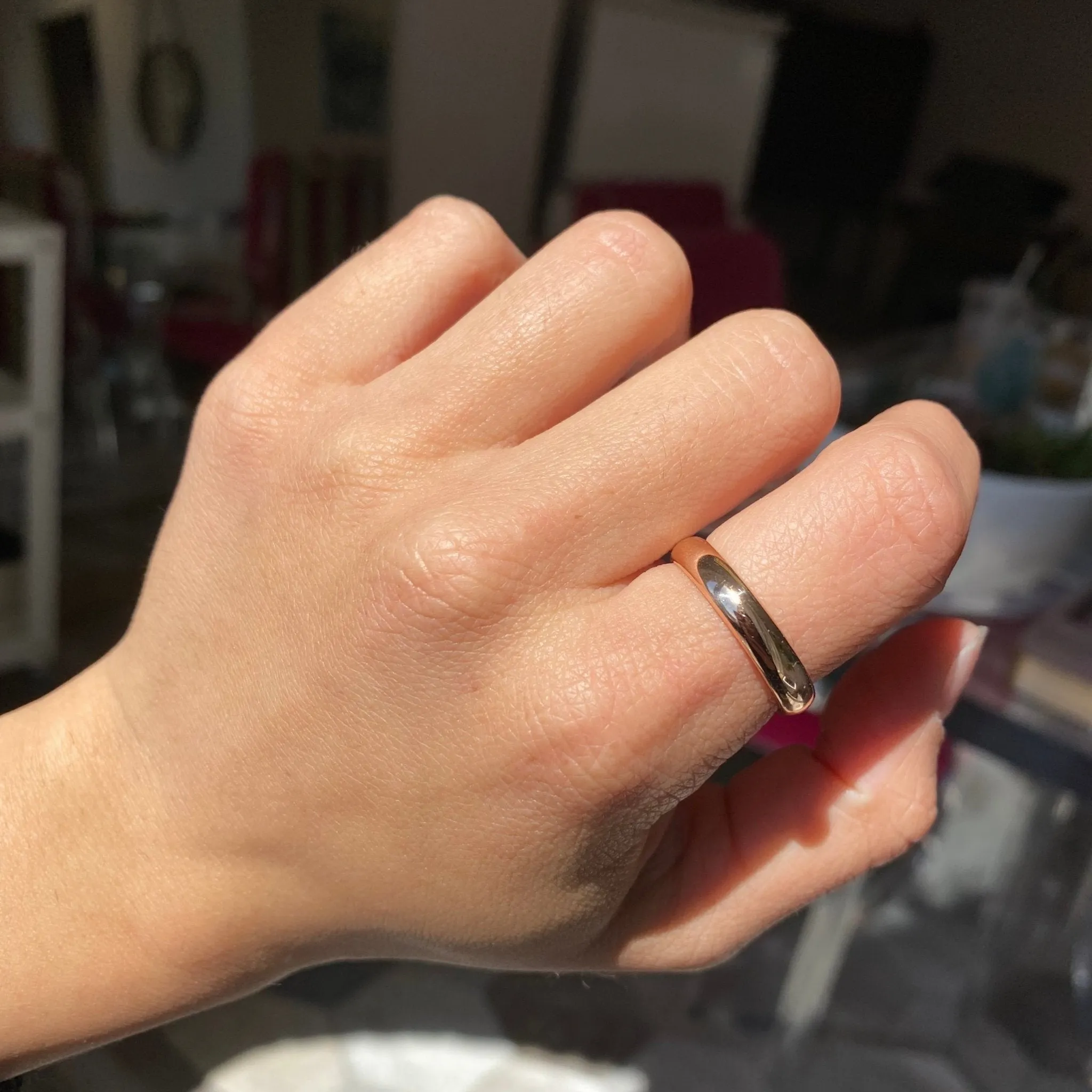 Vintage Gold Wedding Band, 4.2mm