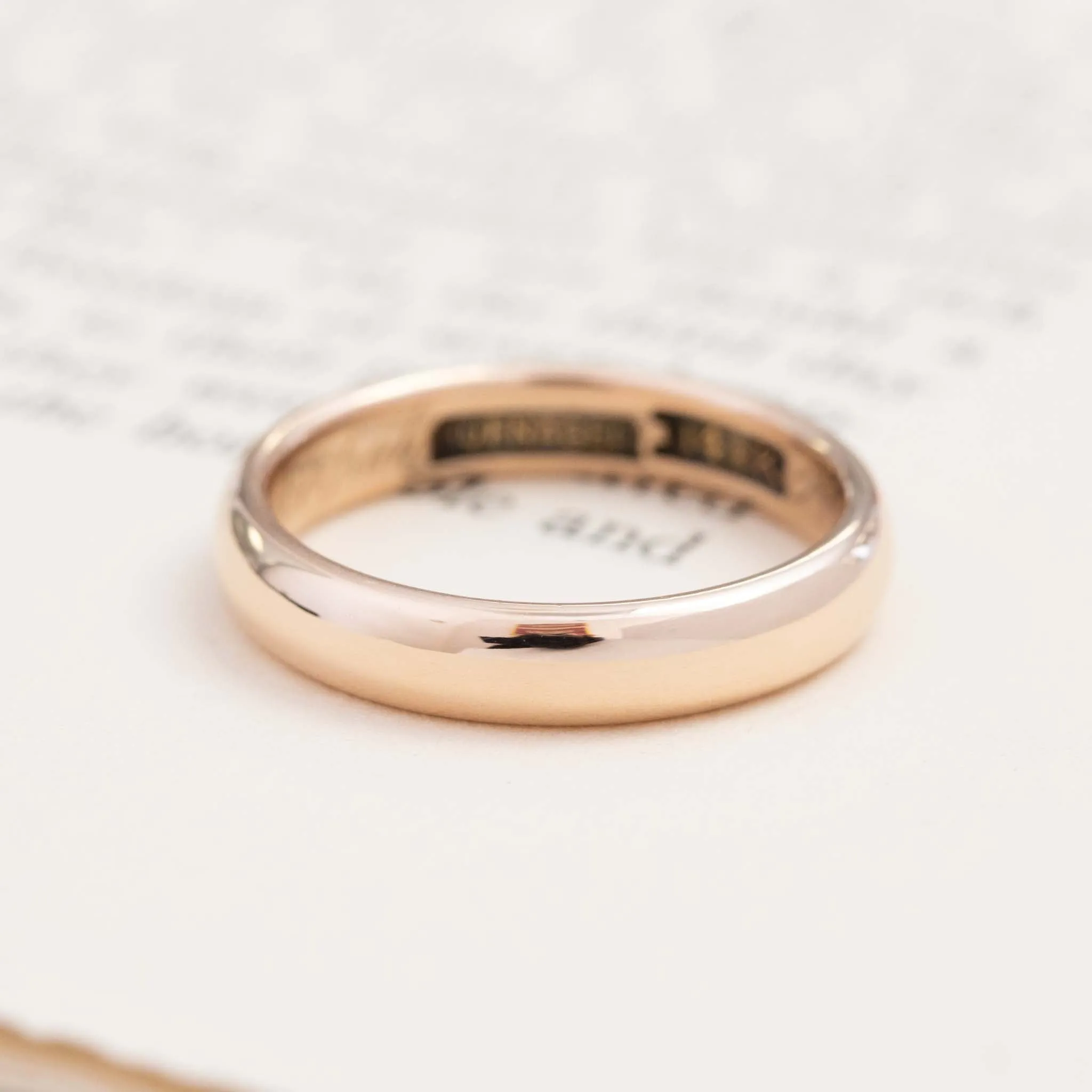 Vintage Gold Wedding Band, 4.2mm
