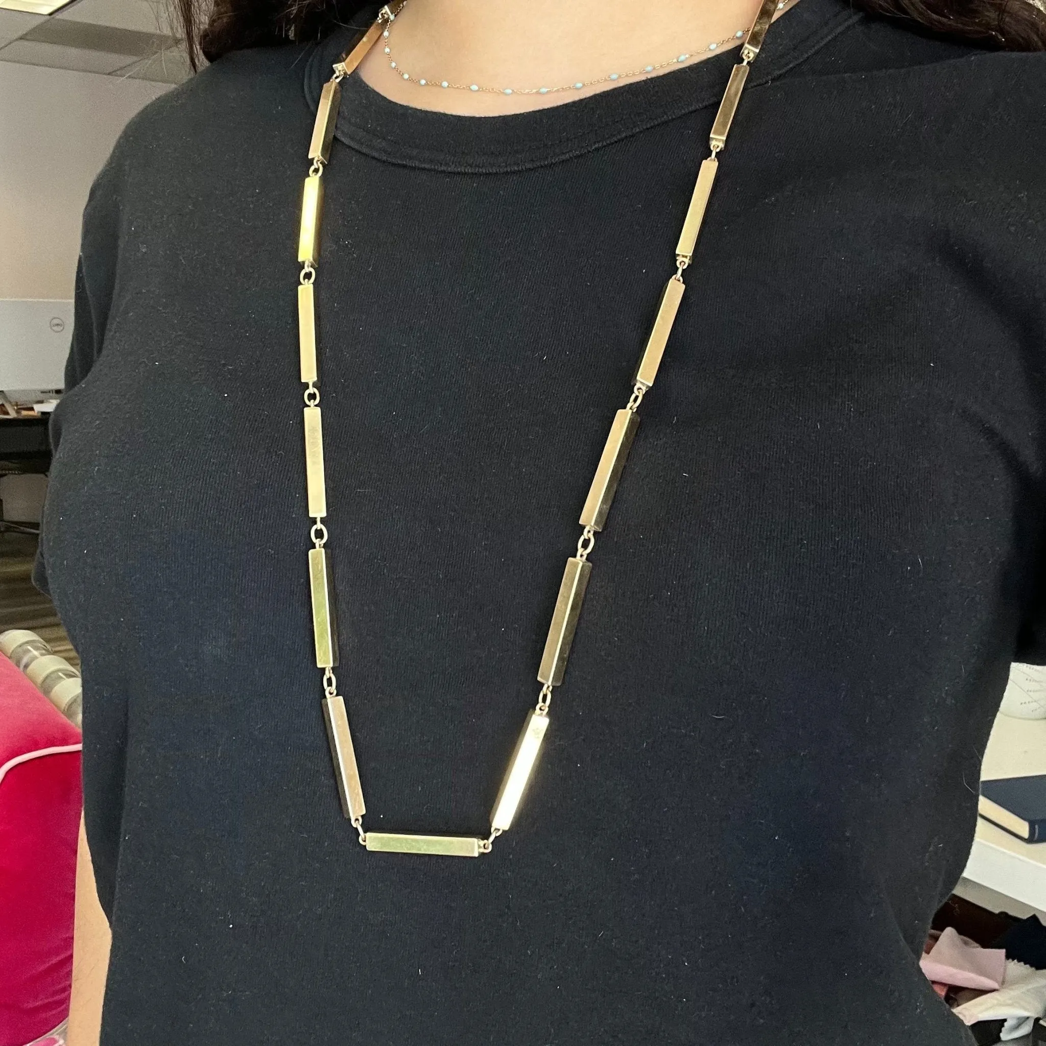 Vintage Rectangular Link Long Chain by Tiffany & Co.