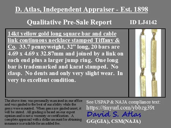 Vintage Rectangular Link Long Chain by Tiffany & Co.