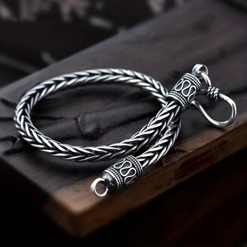 Vintage Silver Stainless Steel Men's Bracelet Knight Street Party Jewelry