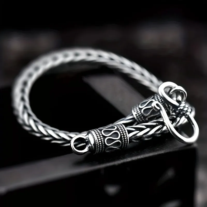 Vintage Silver Stainless Steel Men's Bracelet Knight Street Party Jewelry