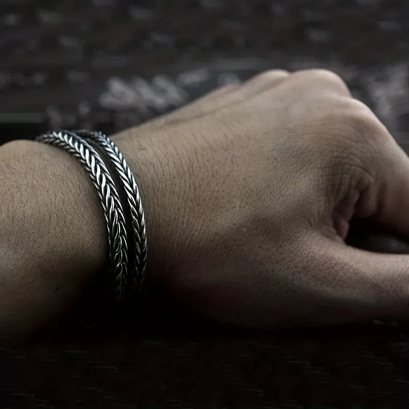 Vintage Silver Stainless Steel Men's Bracelet Knight Street Party Jewelry