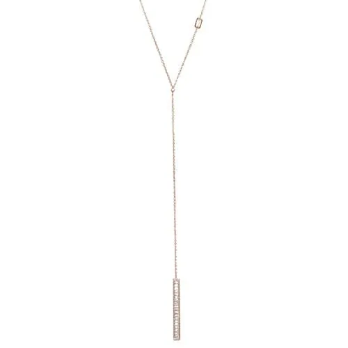 Vita Lariat Necklace with Bar Pendant