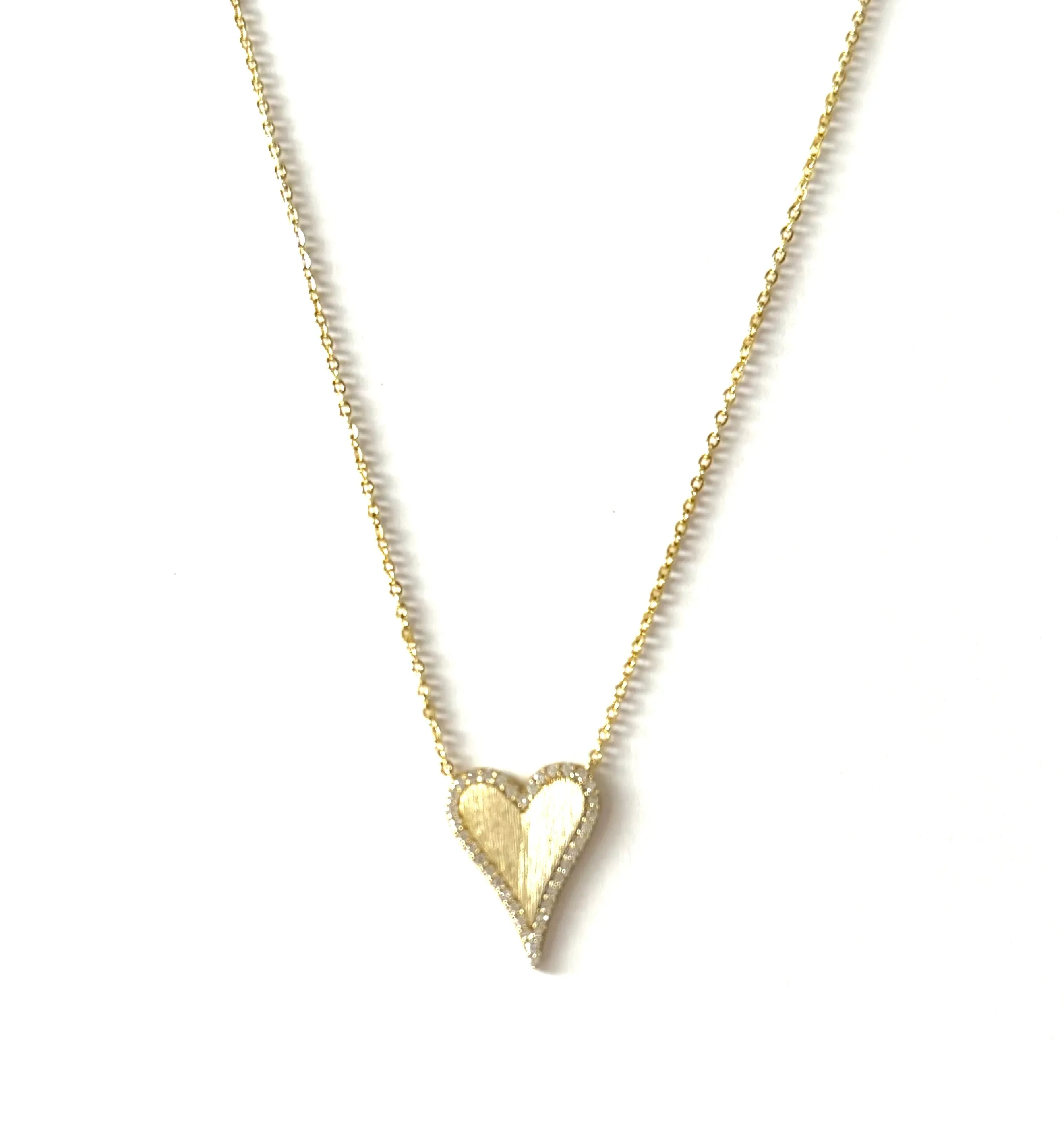 Viv Pave Outlined Small Heart Necklace